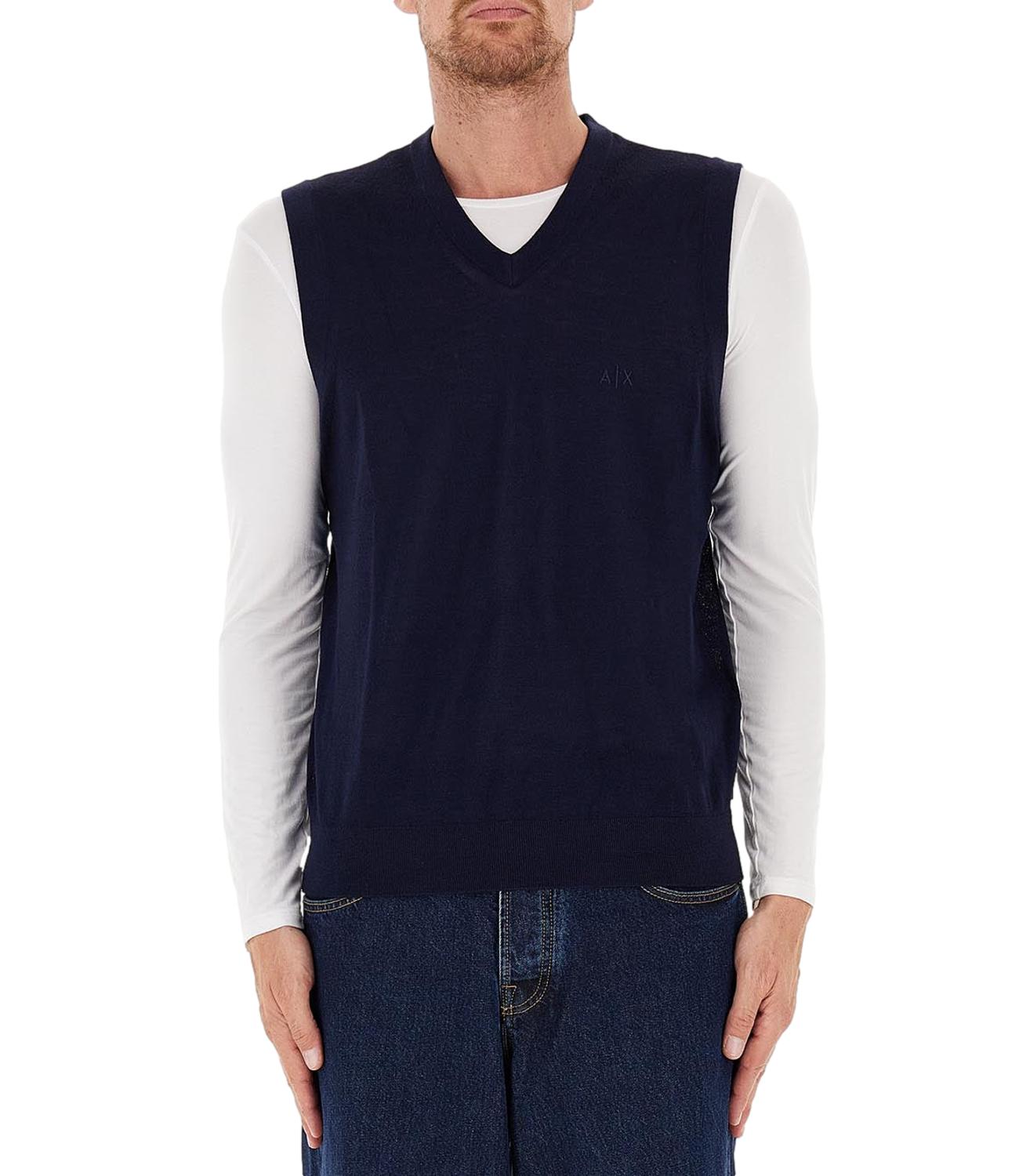 Gilet blu uomo in cotone