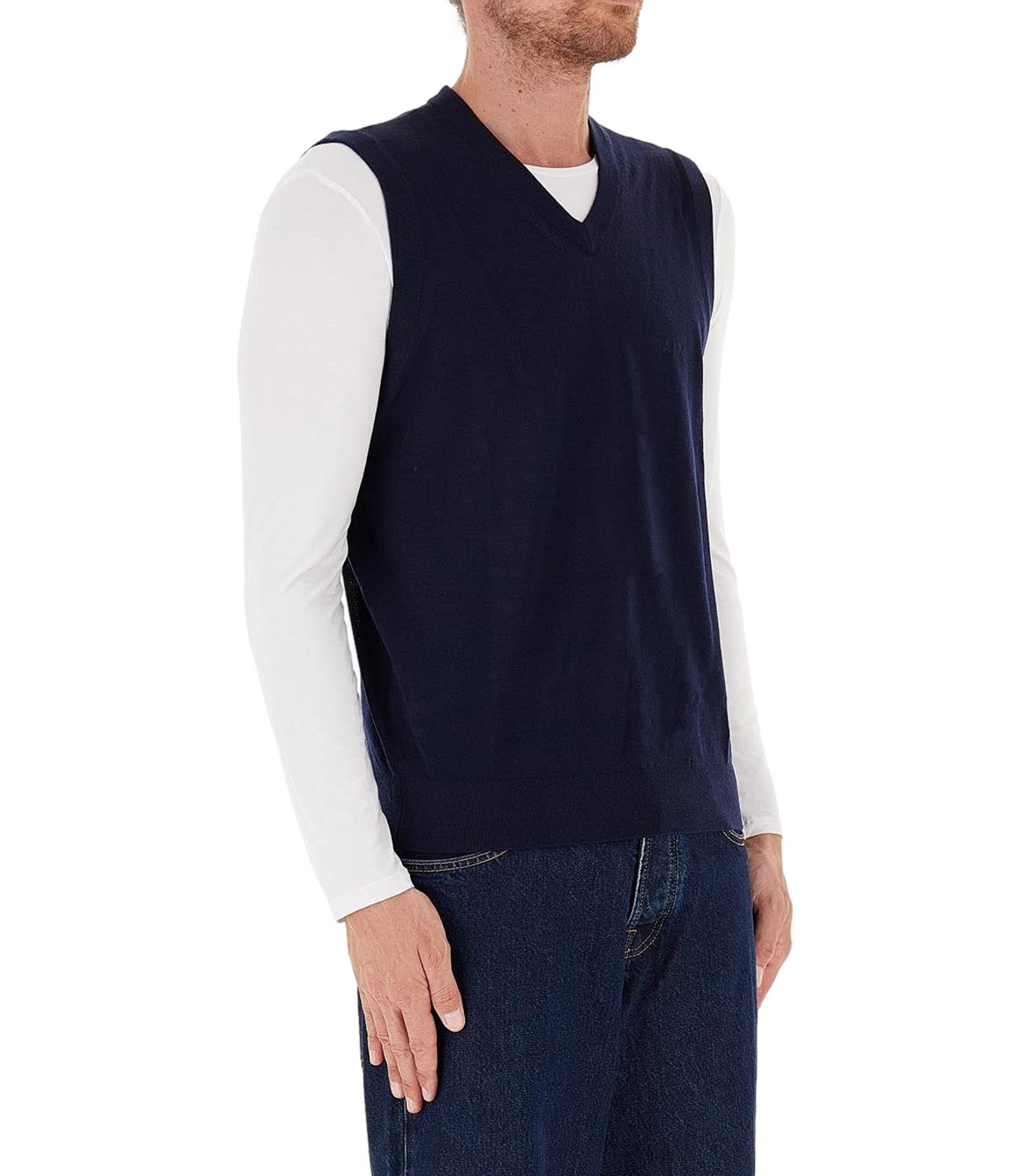 Gilet blu uomo in cotone