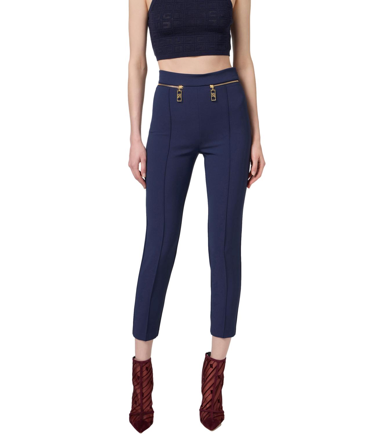 Elisabetta Franchi Pantalone Navy Donna