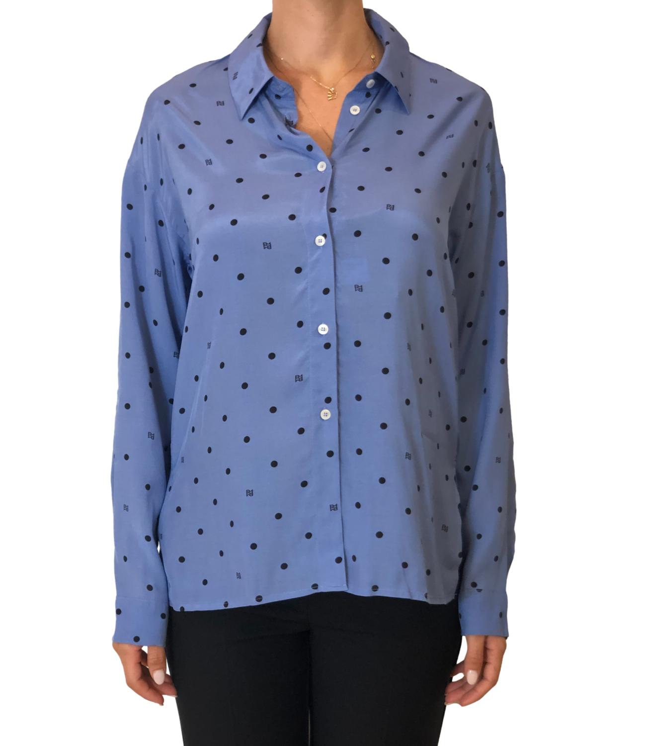 Emme Marella camicia GANGE cielo/pois nero donna