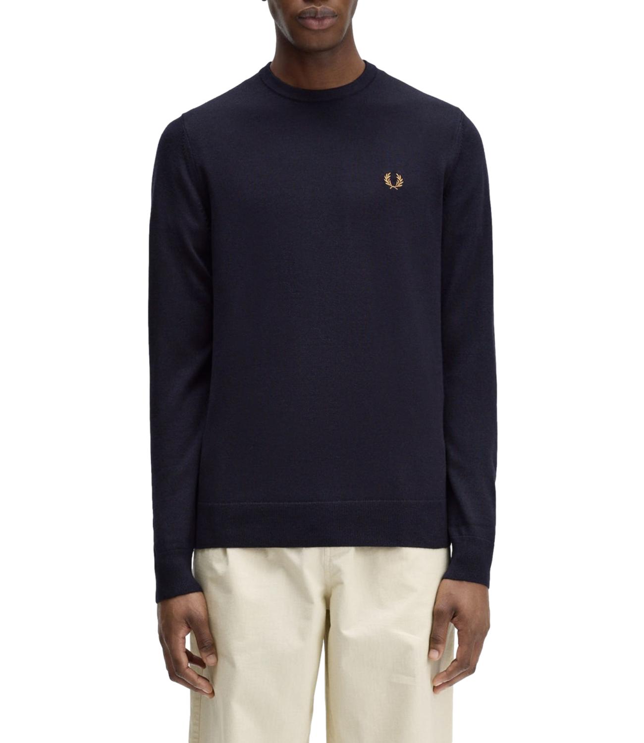 Maglione uomo girocollo classico Fred Perry blu