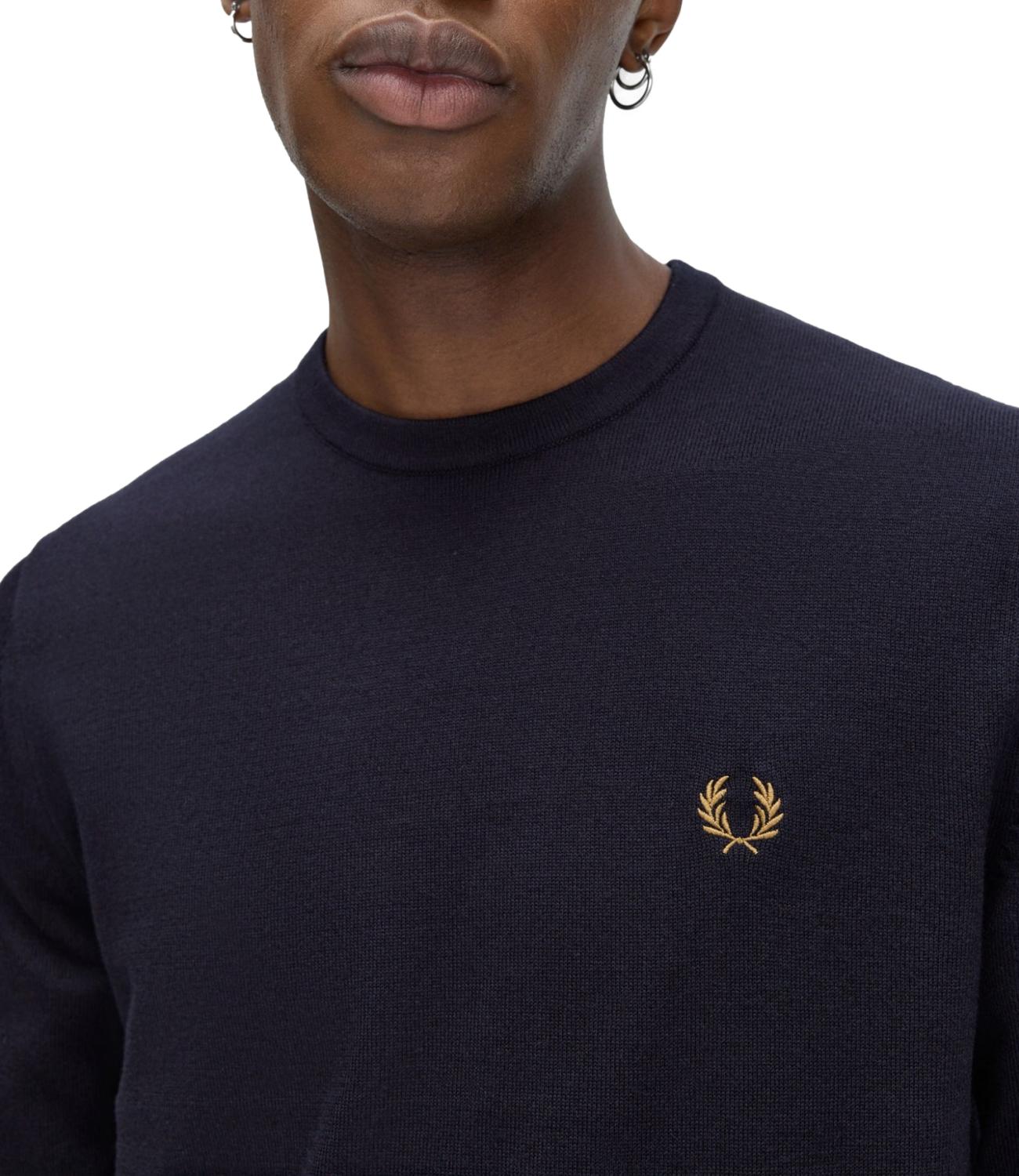 Maglione uomo girocollo classico Fred Perry blu