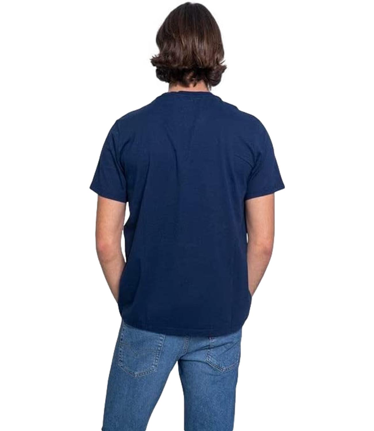 T-shirt blu uomo girocollo