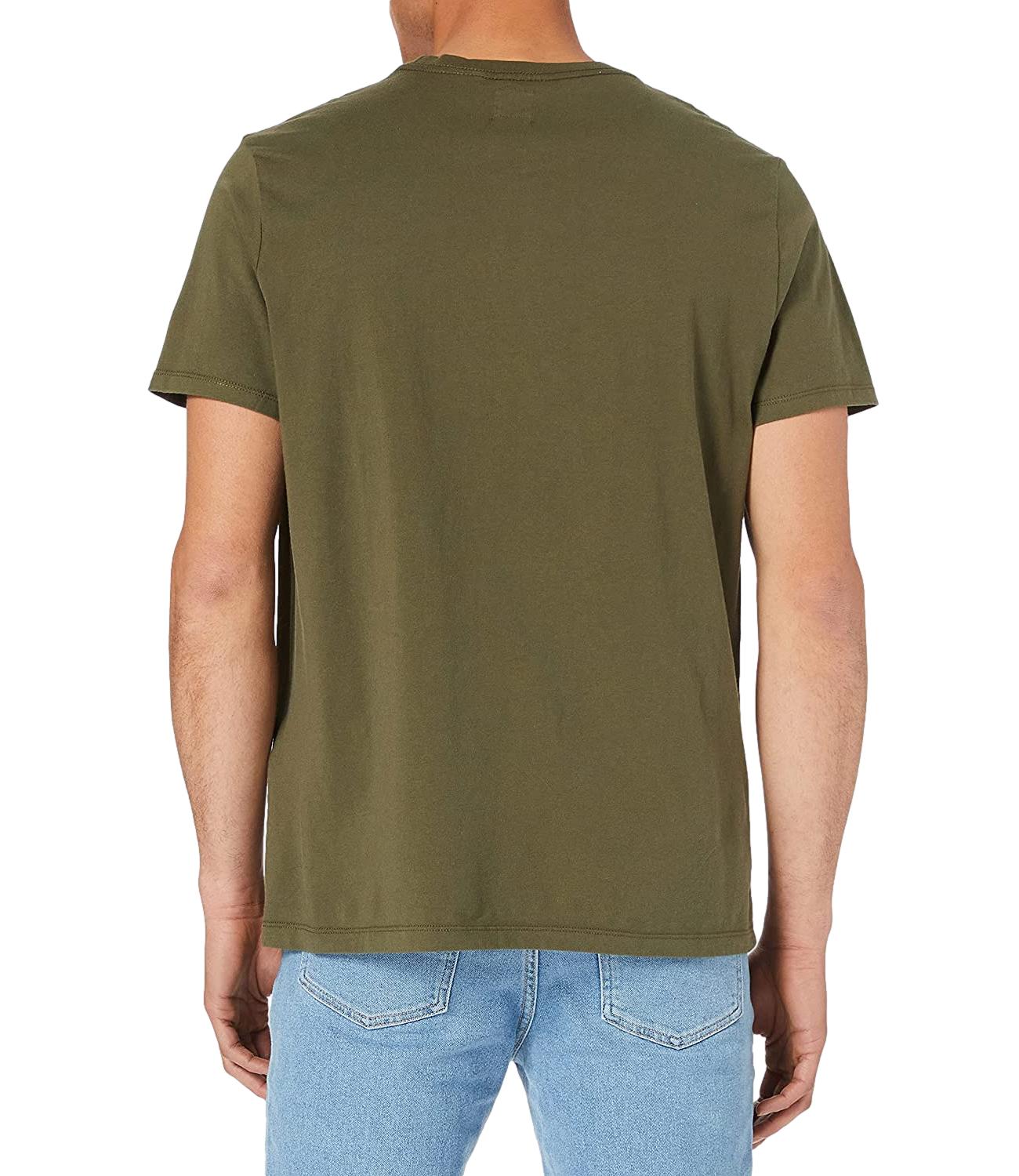 T-shirt verde militare uomo girocollo