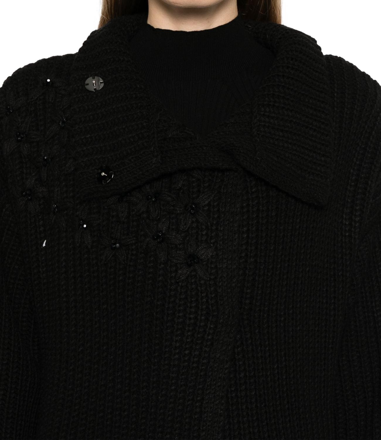 Liu Jo cappotto maglia ricamo nero donna