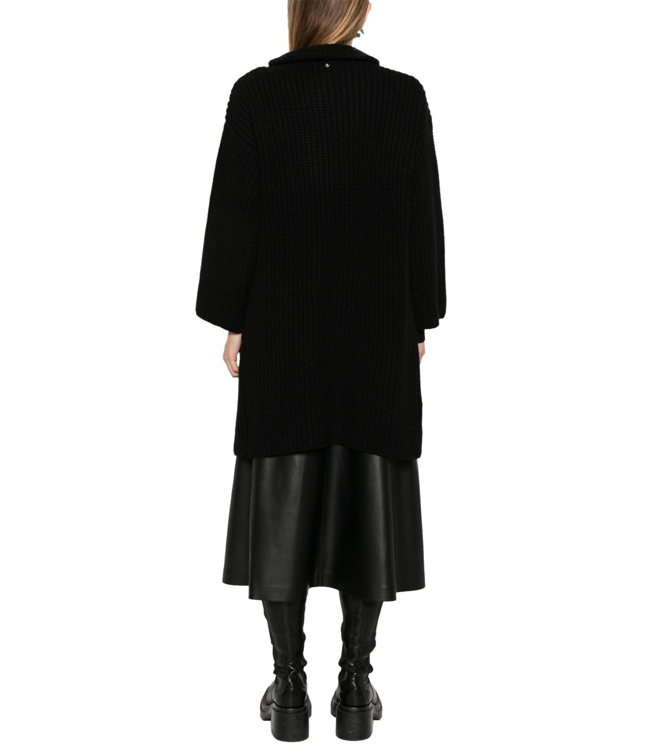 Liu Jo cappotto maglia ricamo nero donna