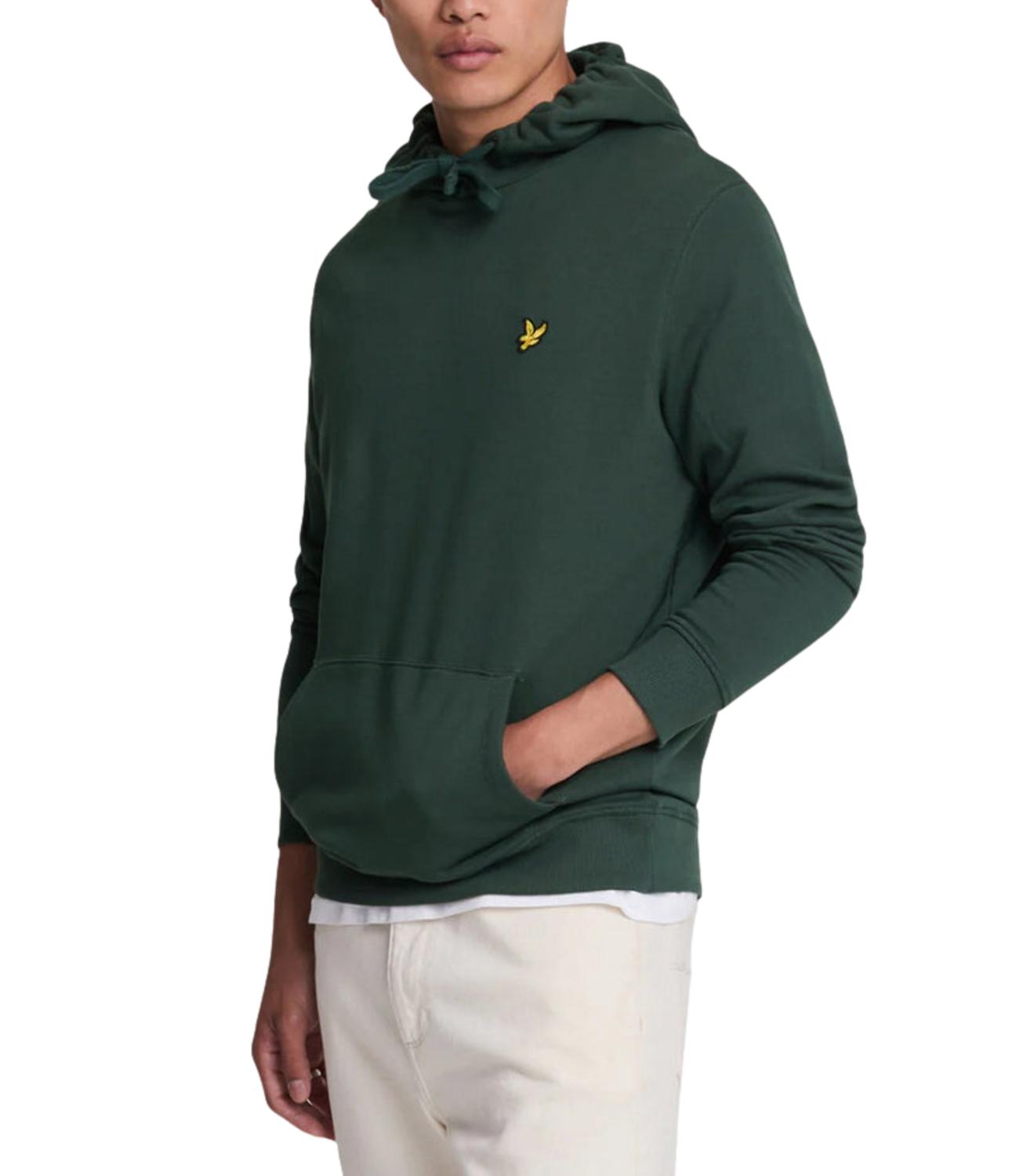 Felpa con cappuccio Lyle & Scott verde scuro uomo