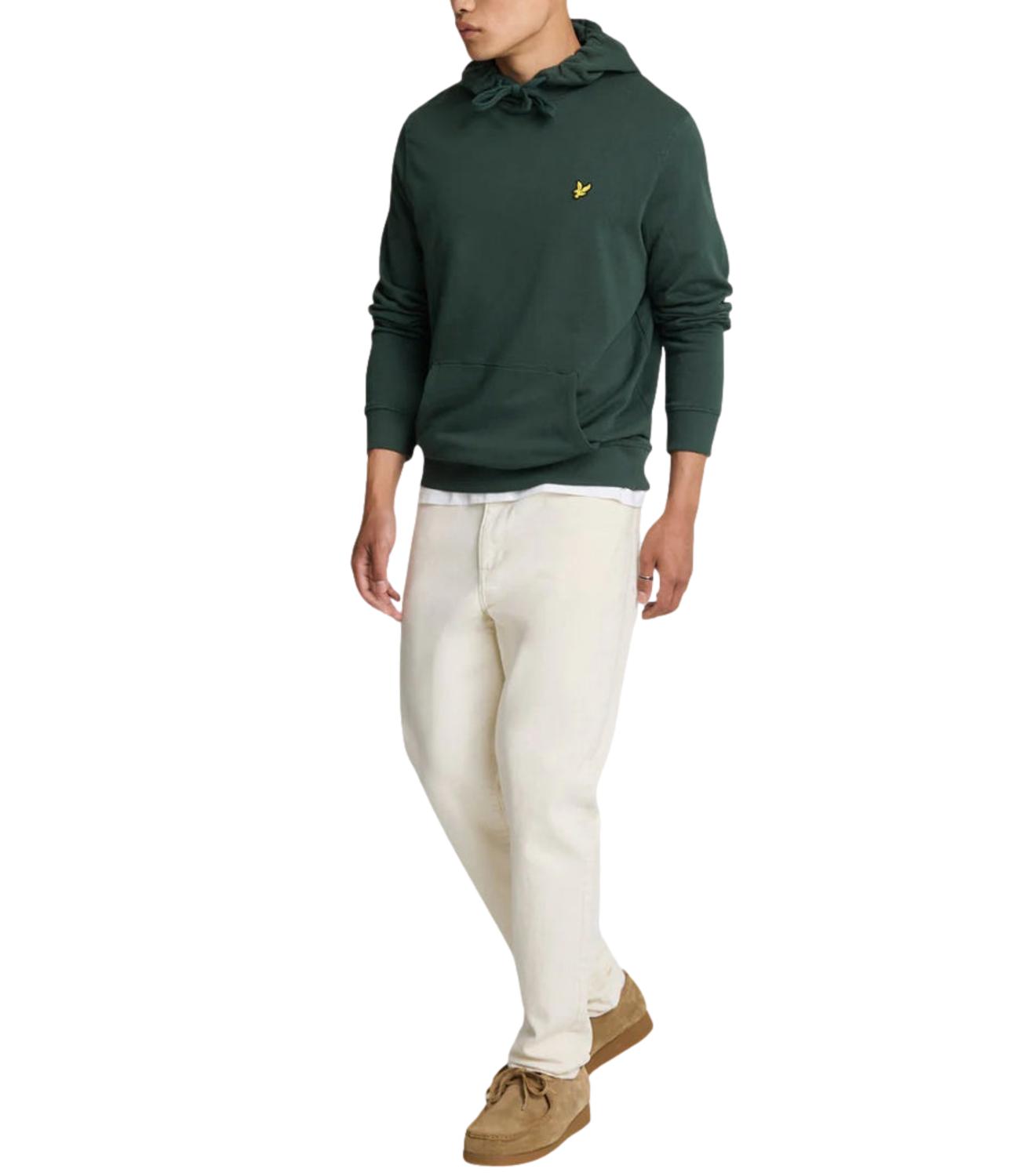 Felpa con cappuccio Lyle & Scott verde scuro uomo