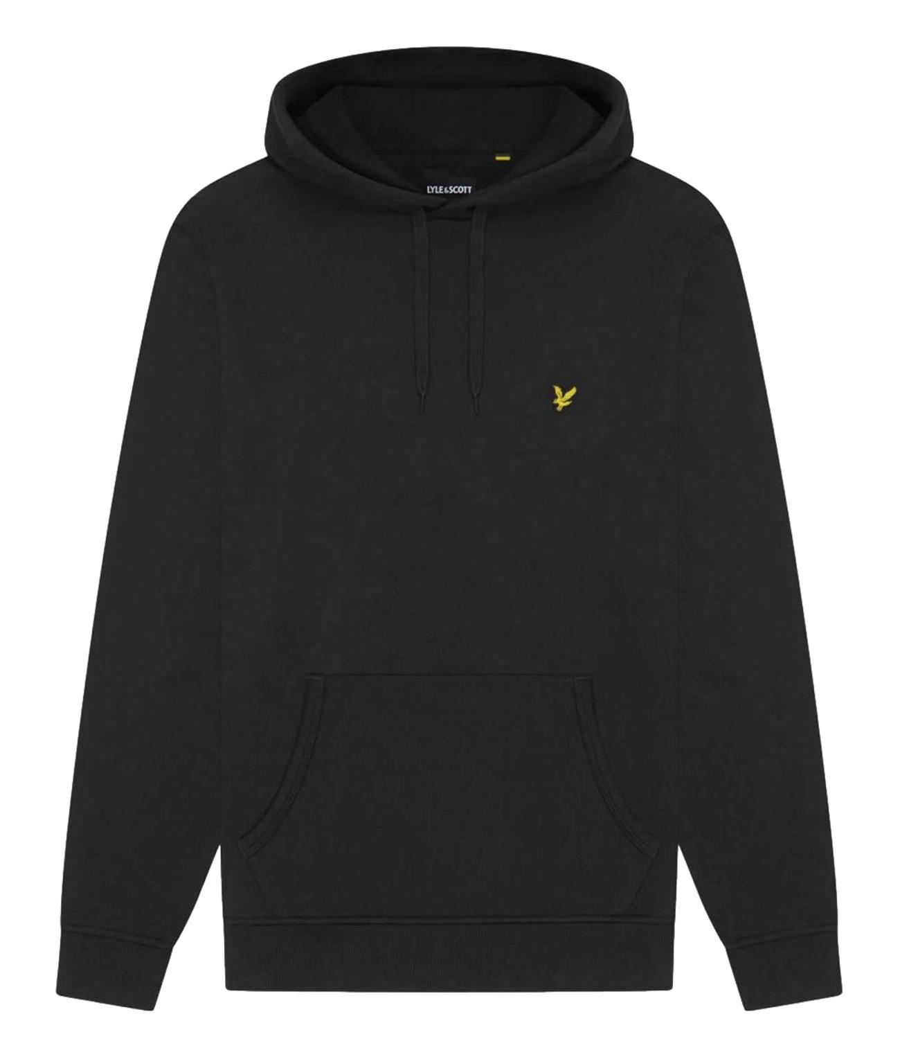 Felpa con cappuccio Lyle & Scott nera uomo