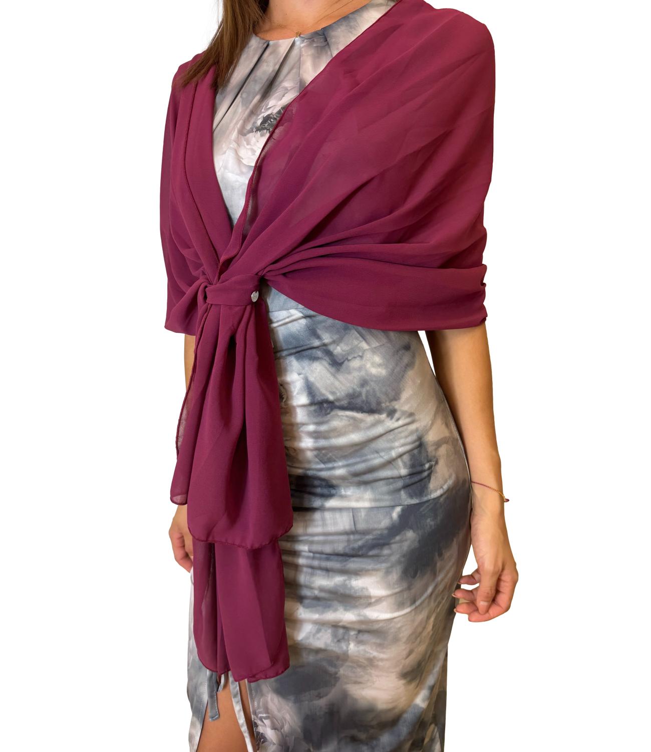 Rinascimento sciarpa/foulard bordeaux rosso donna