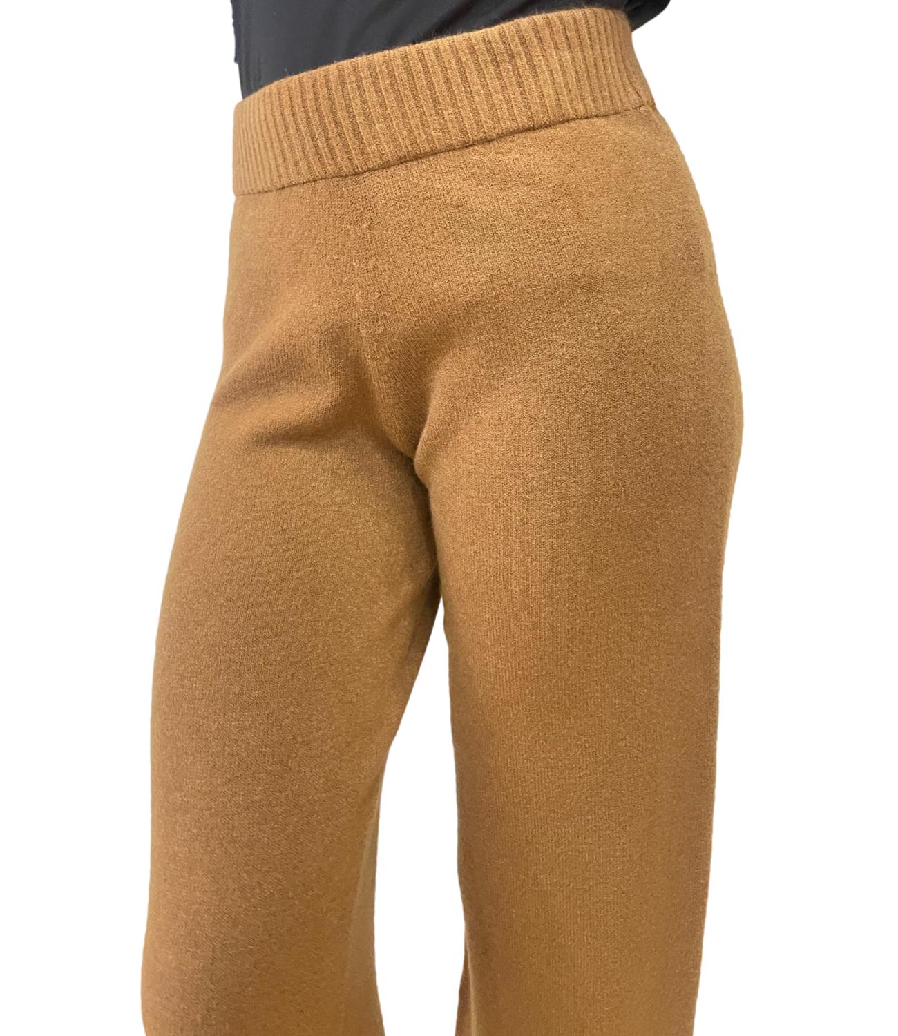 Angela Davis Pantalone Morbido Cammello Donna