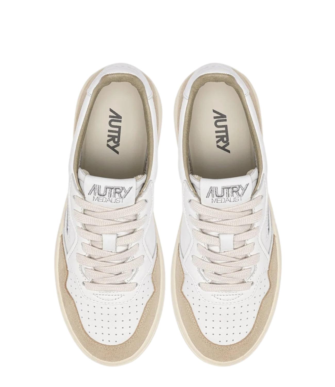 Autry Sneakers Medalist Low Suede Bianca/Sponge Donna
