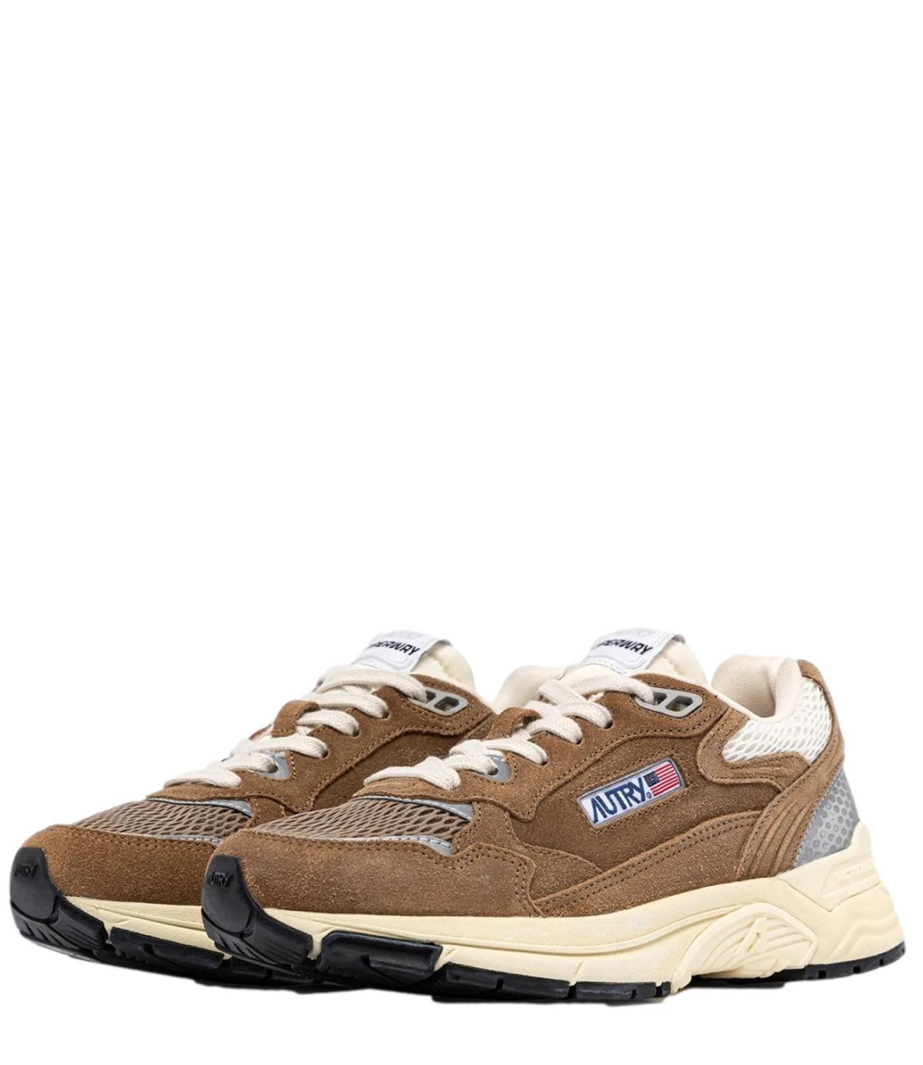 Autry Sneakers Hyperway Low Suede Cigar/Silver Uomo