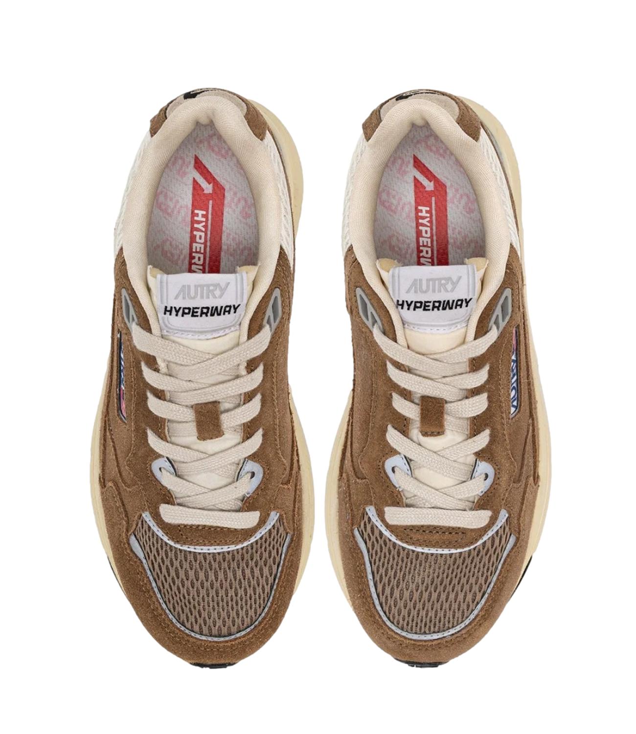 Autry Sneakers Hyperway Low Suede Cigar/Silver Uomo