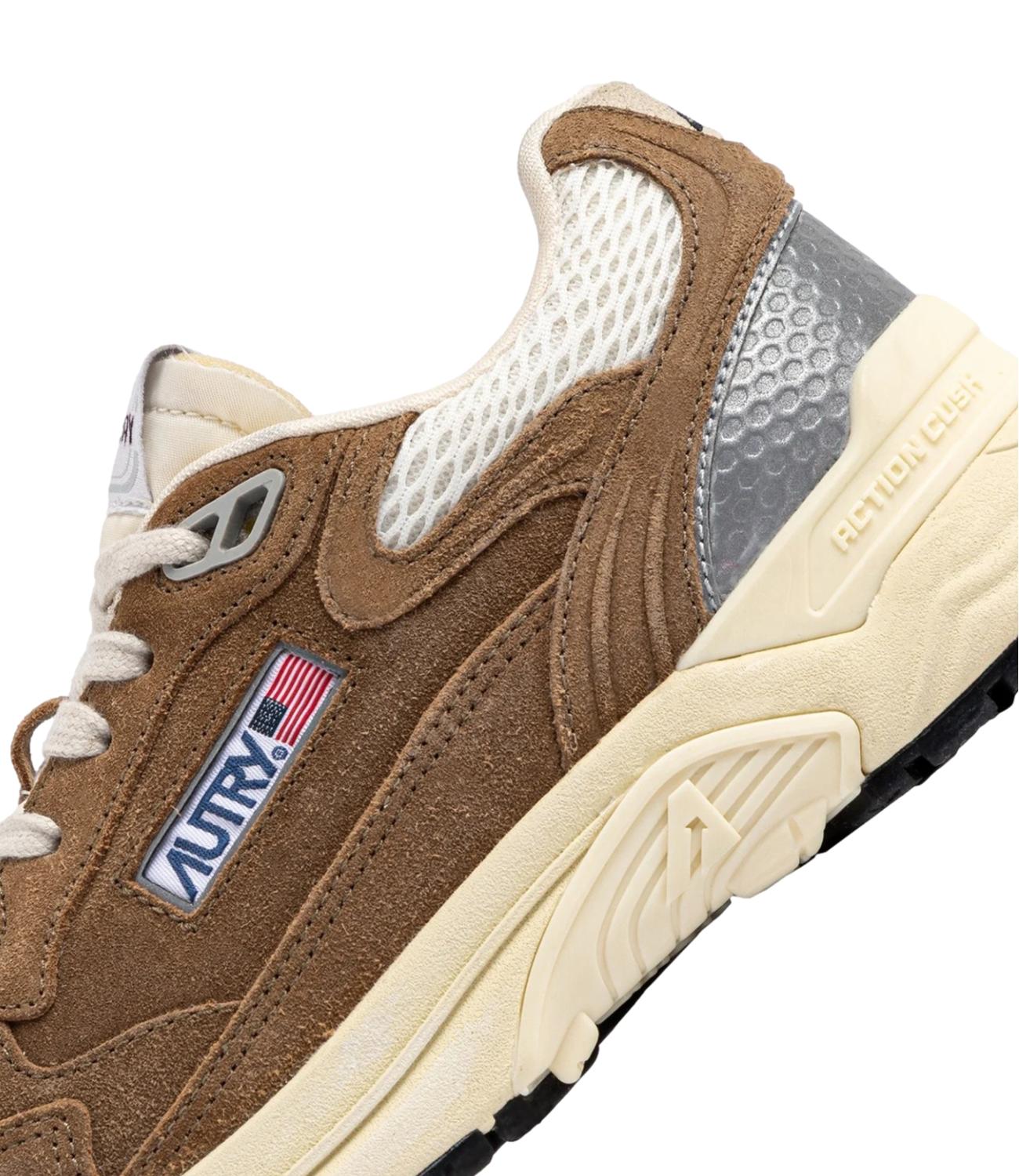 Autry Sneakers Hyperway Low Suede Cigar/Silver Uomo