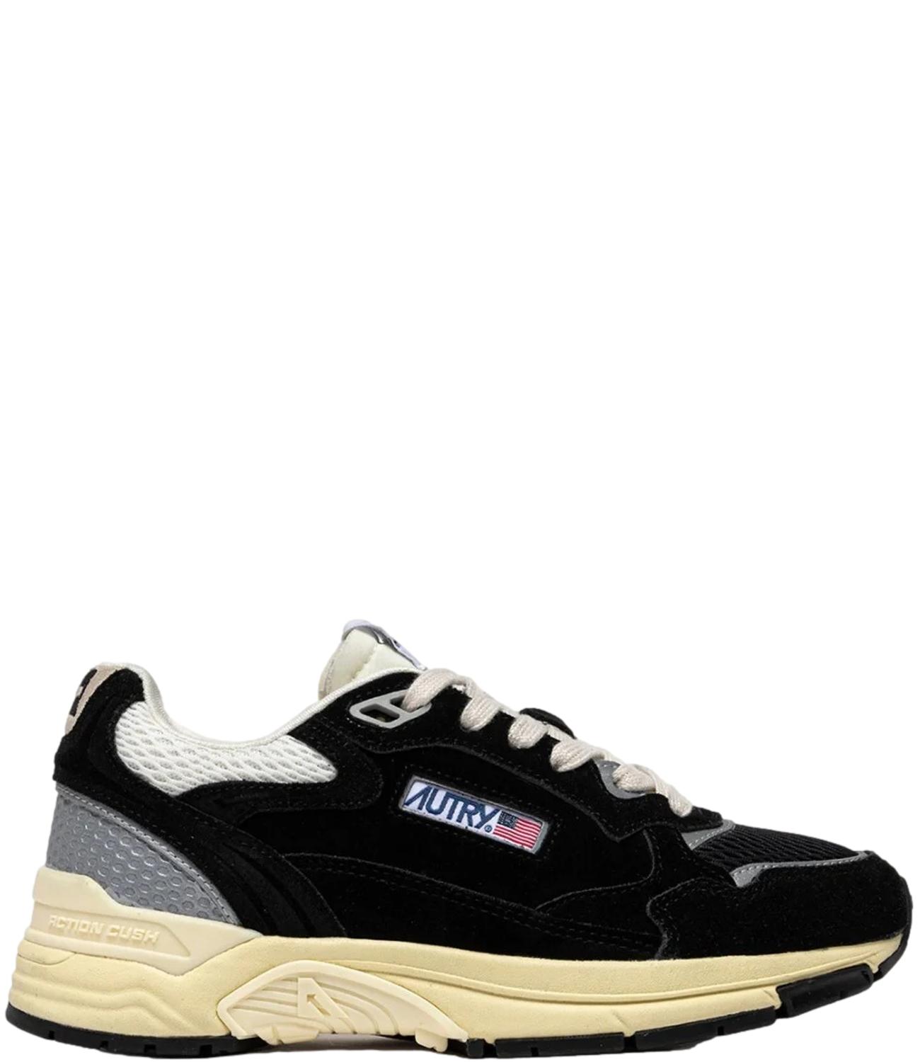 Autry Sneakers Hyperway Low Suede Nero/Silver Donna