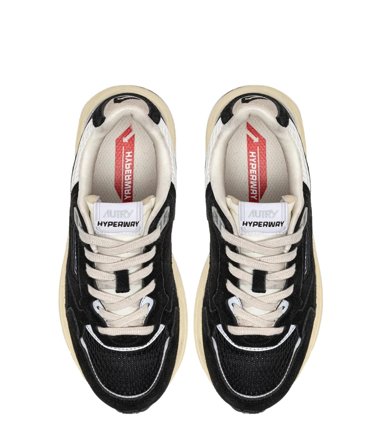 Autry Sneakers Hyperway Low Suede Nero/Silver Donna