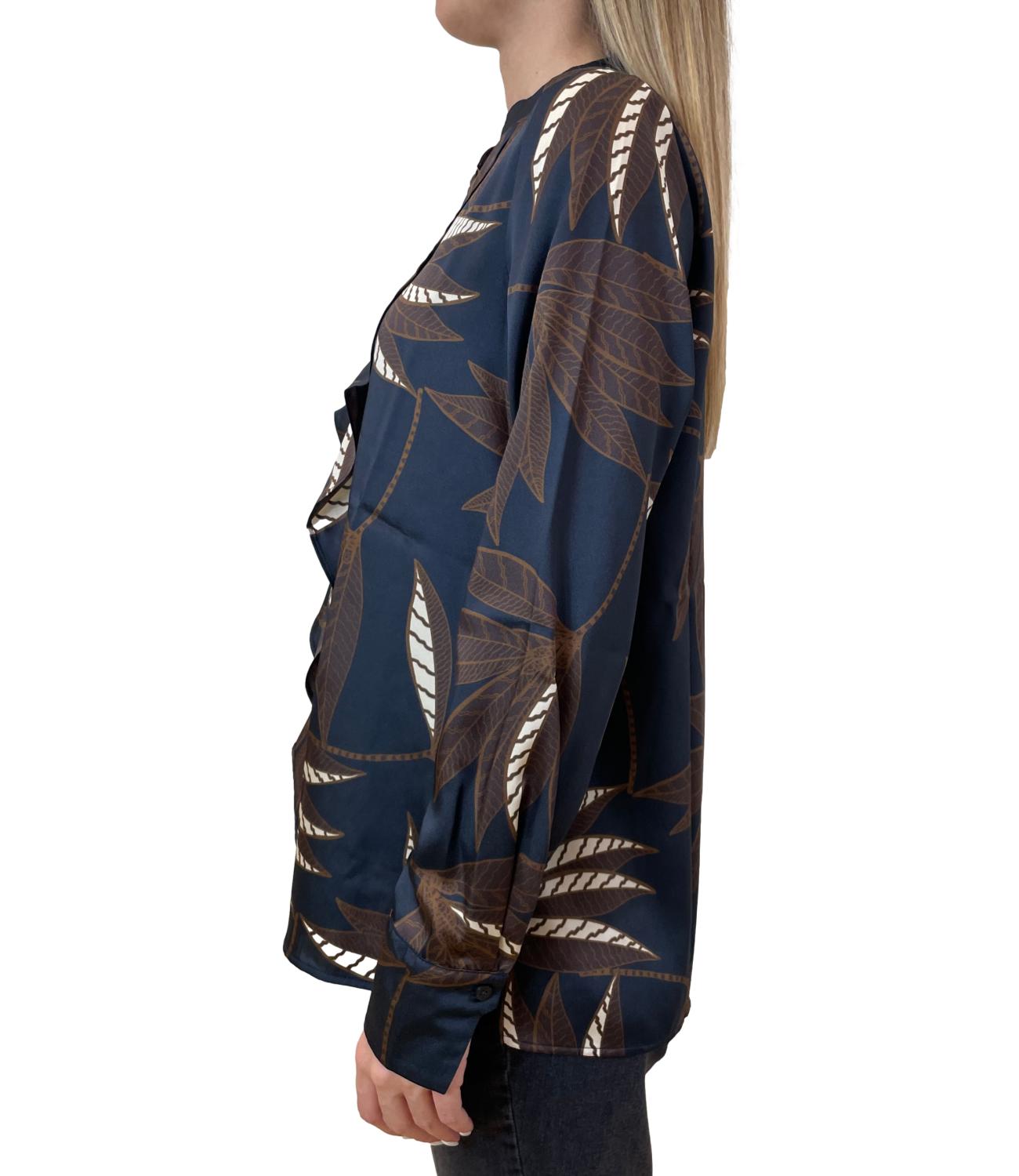 Emme Marella Camicia NEON Blu Foglia Donna