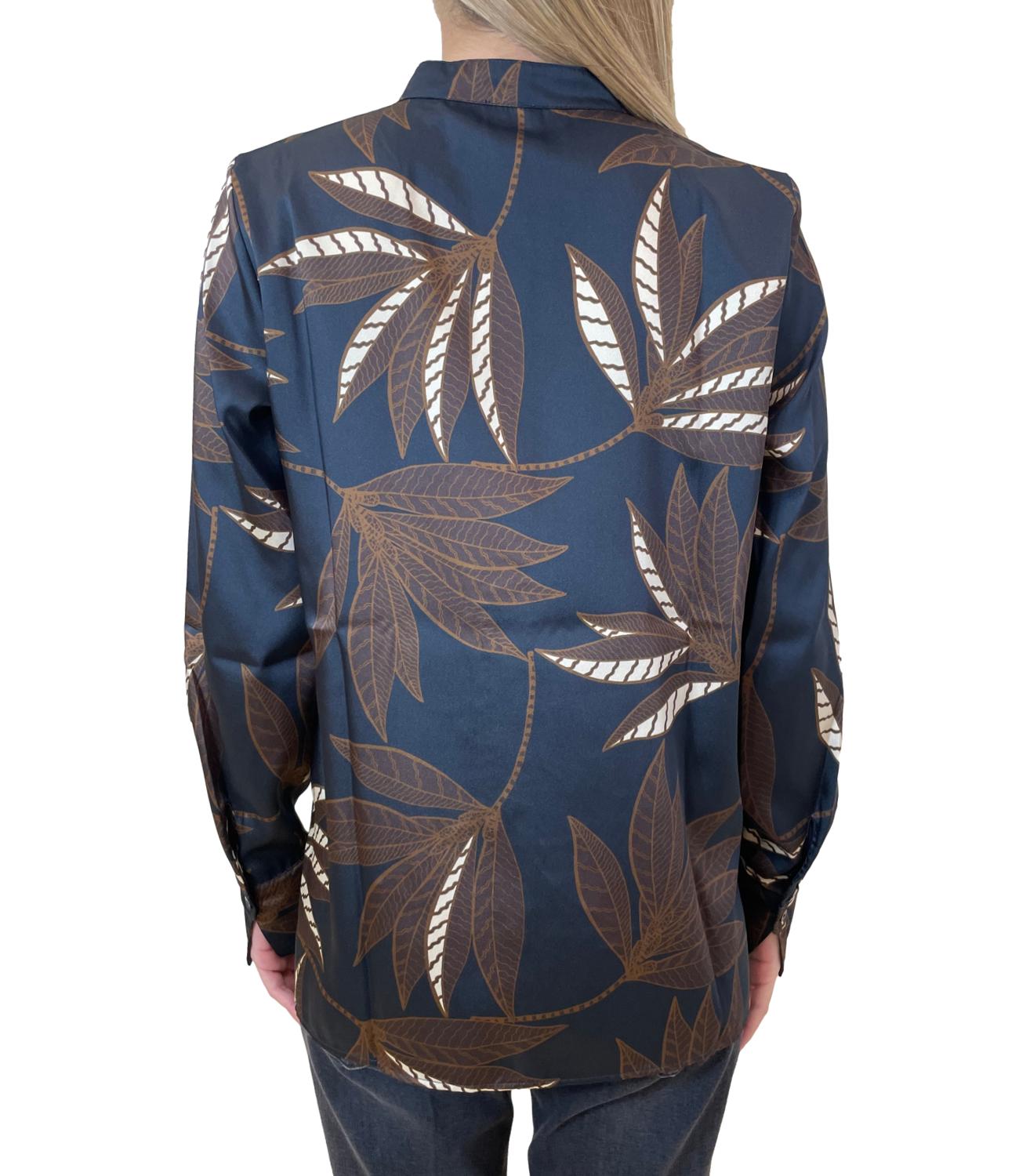 Emme Marella Camicia NEON Blu Foglia Donna