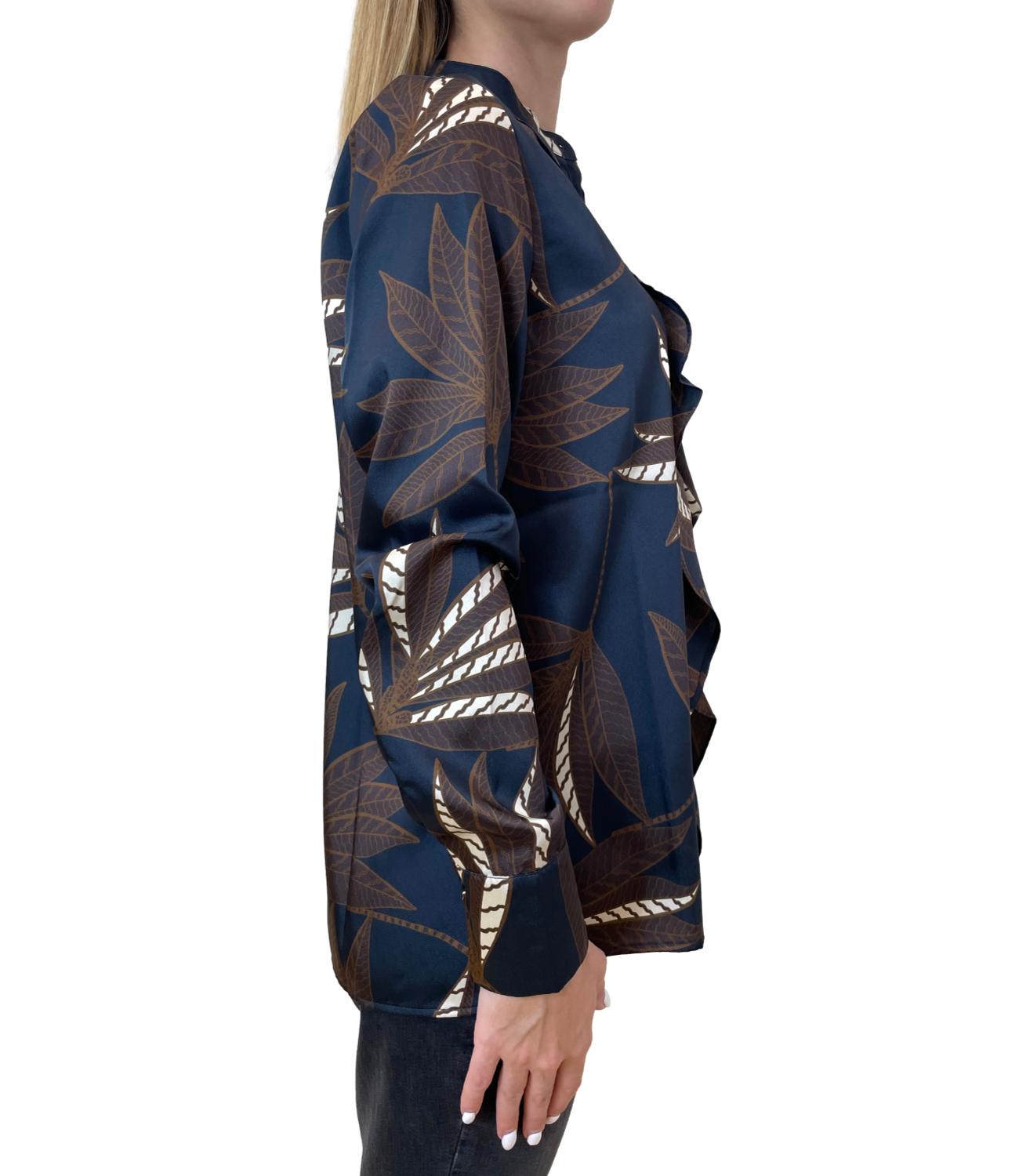 Emme Marella Camicia NEON Blu Foglia Donna