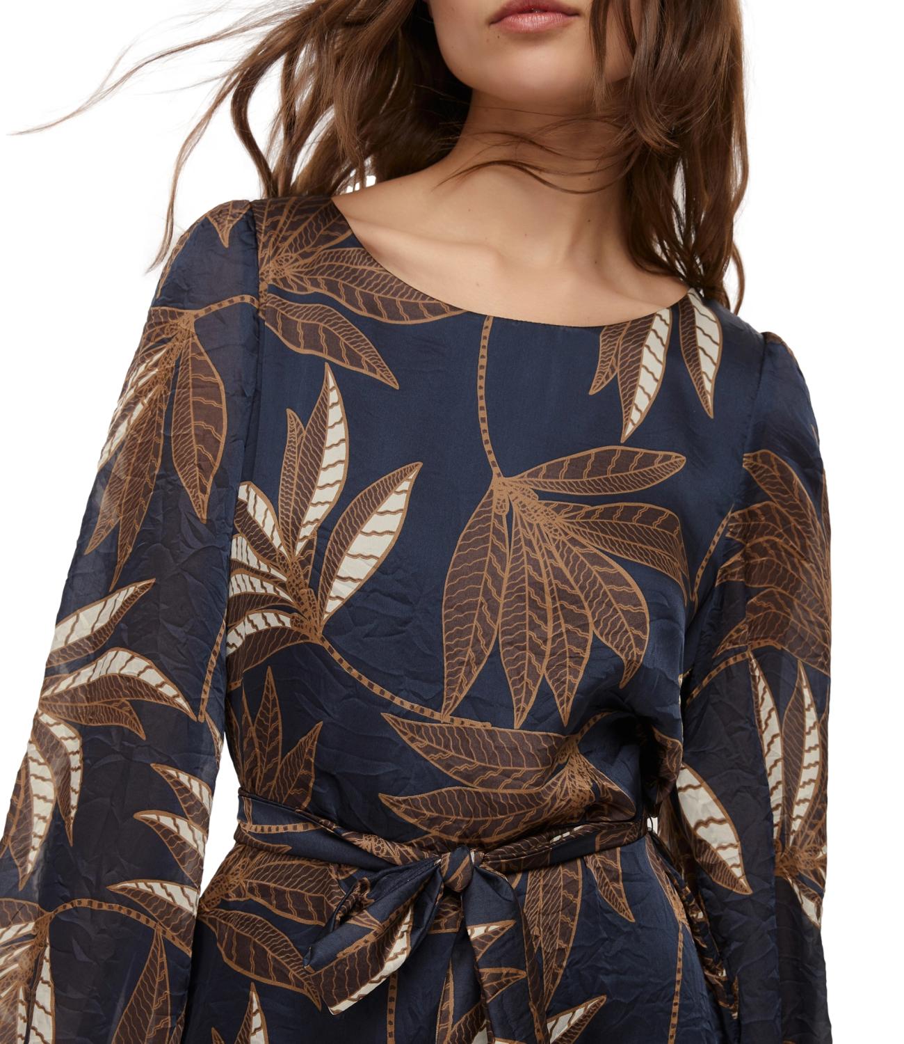 Emme Marella Abito FISICA Blu Foglia Donna