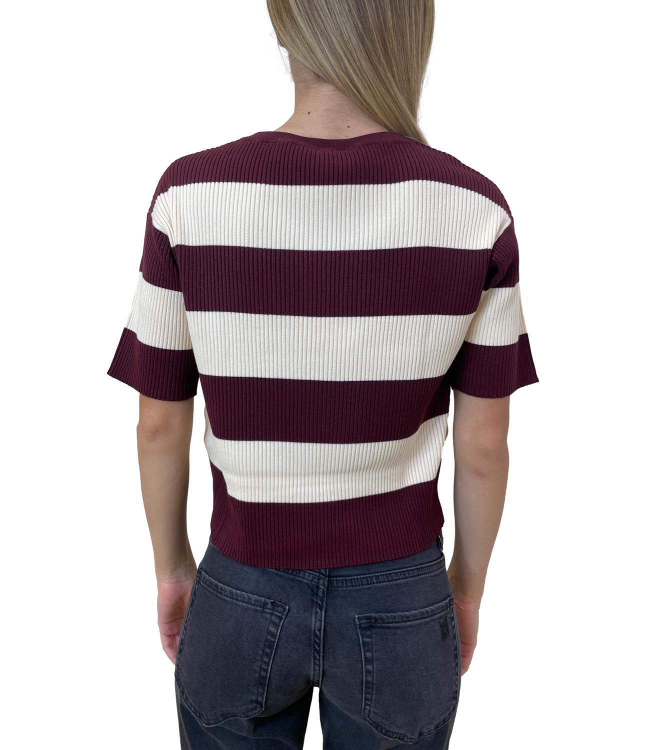 Emme Marella Maglia WERTHER Bordeaux/Burro Donna