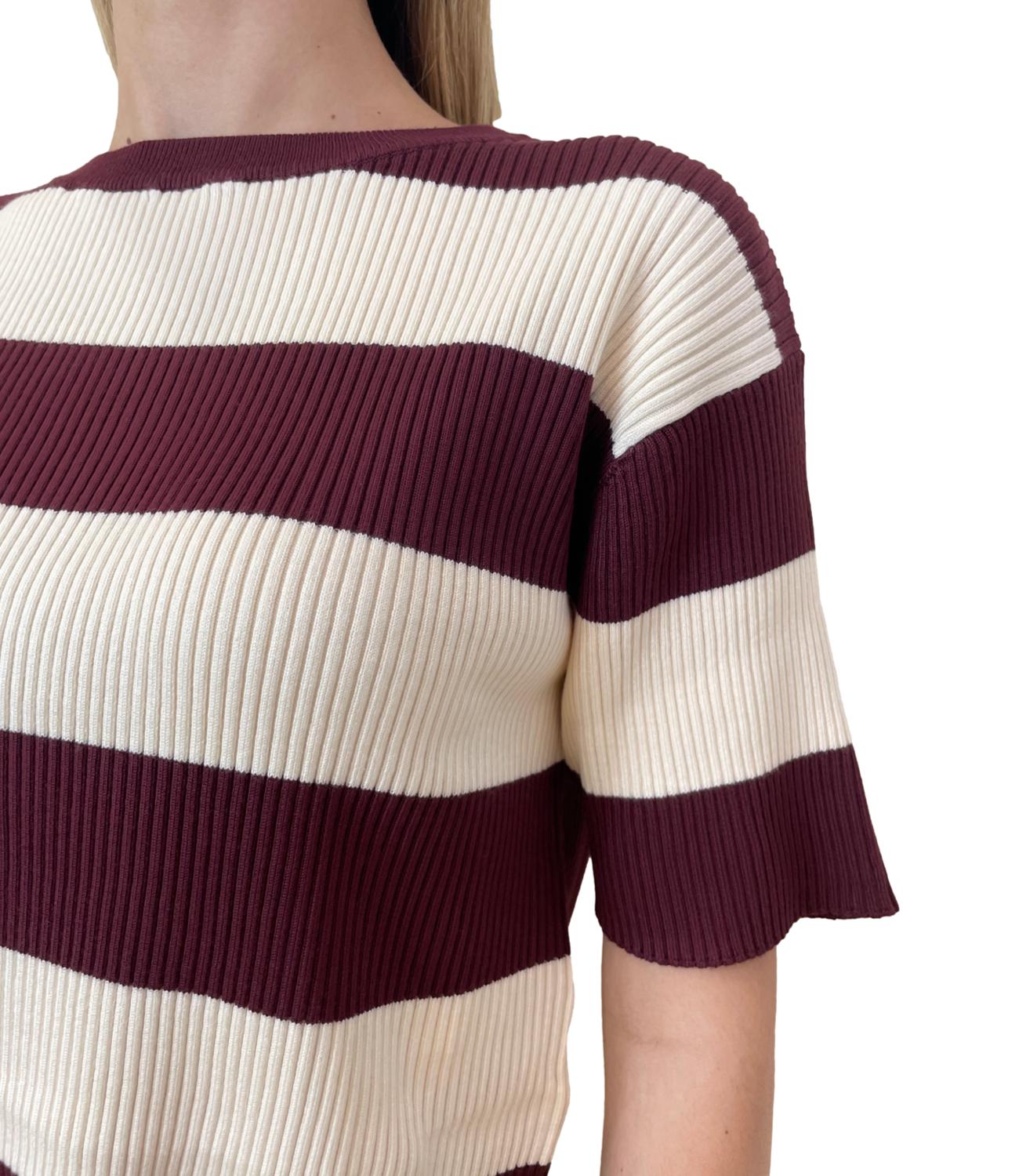 Emme Marella Maglia WERTHER Bordeaux/Burro Donna