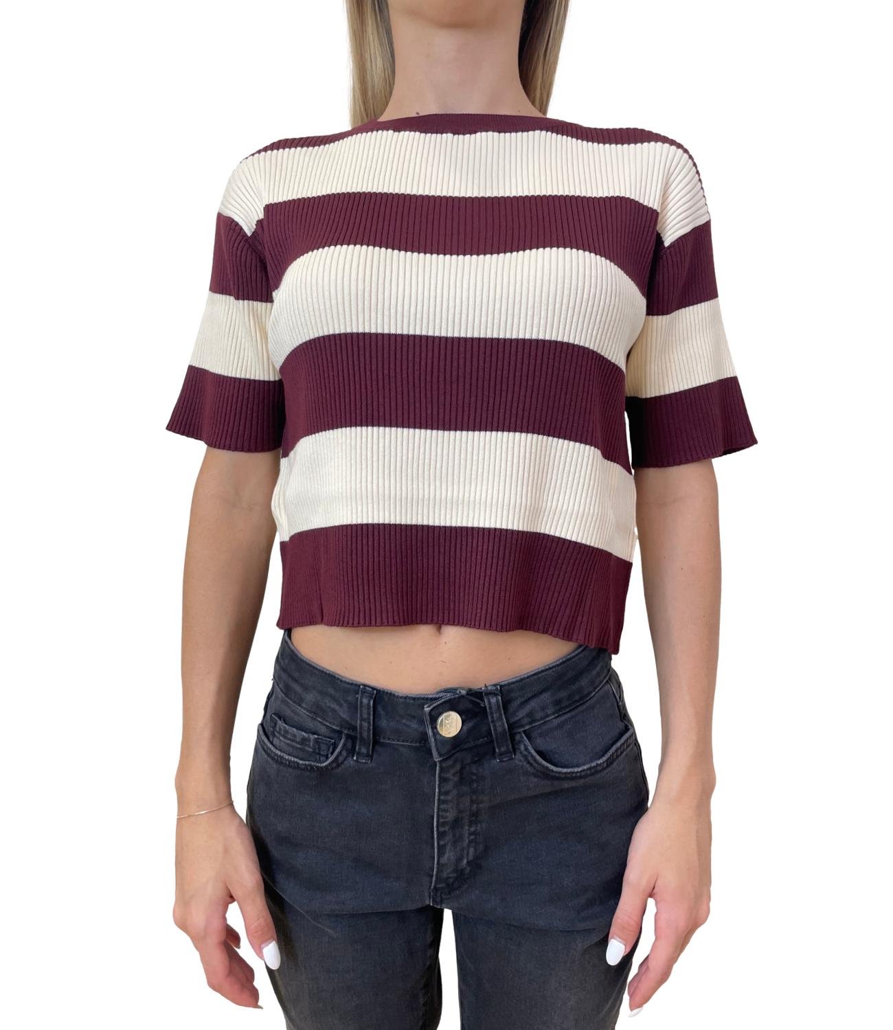 Emme Marella Maglia WERTHER Bordeaux/Burro Donna