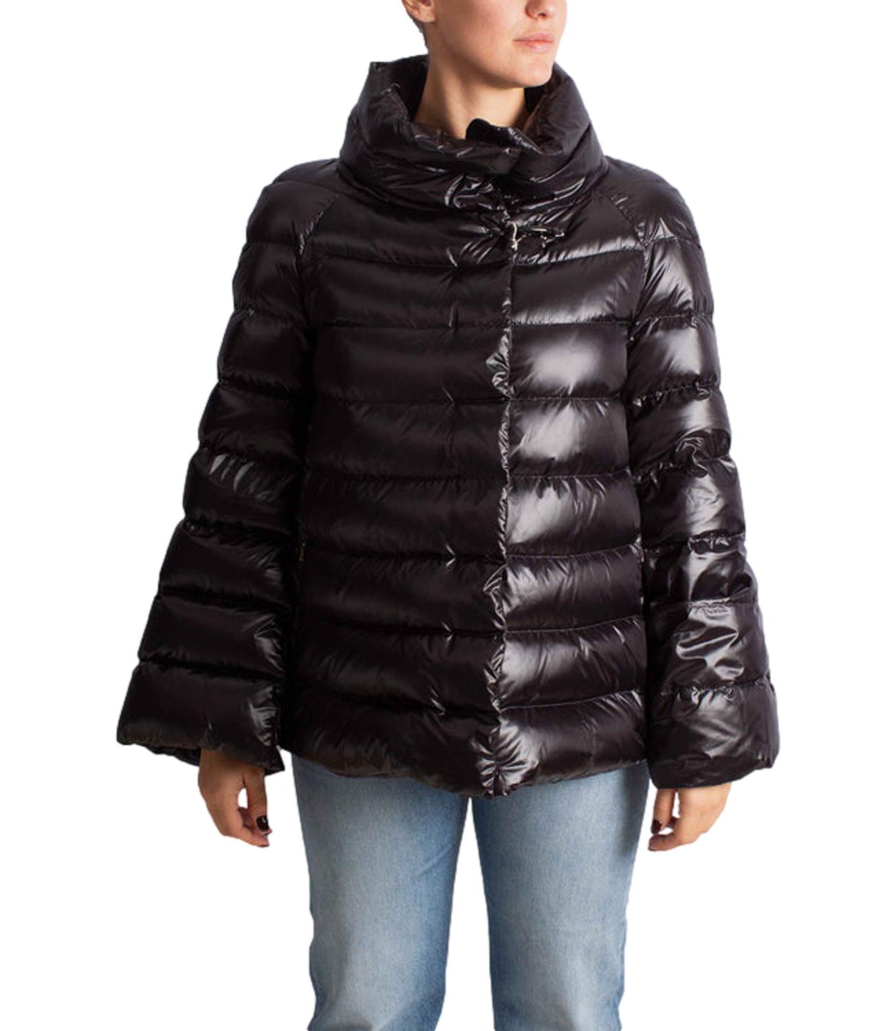 Piumino Lungo in Nylon nero