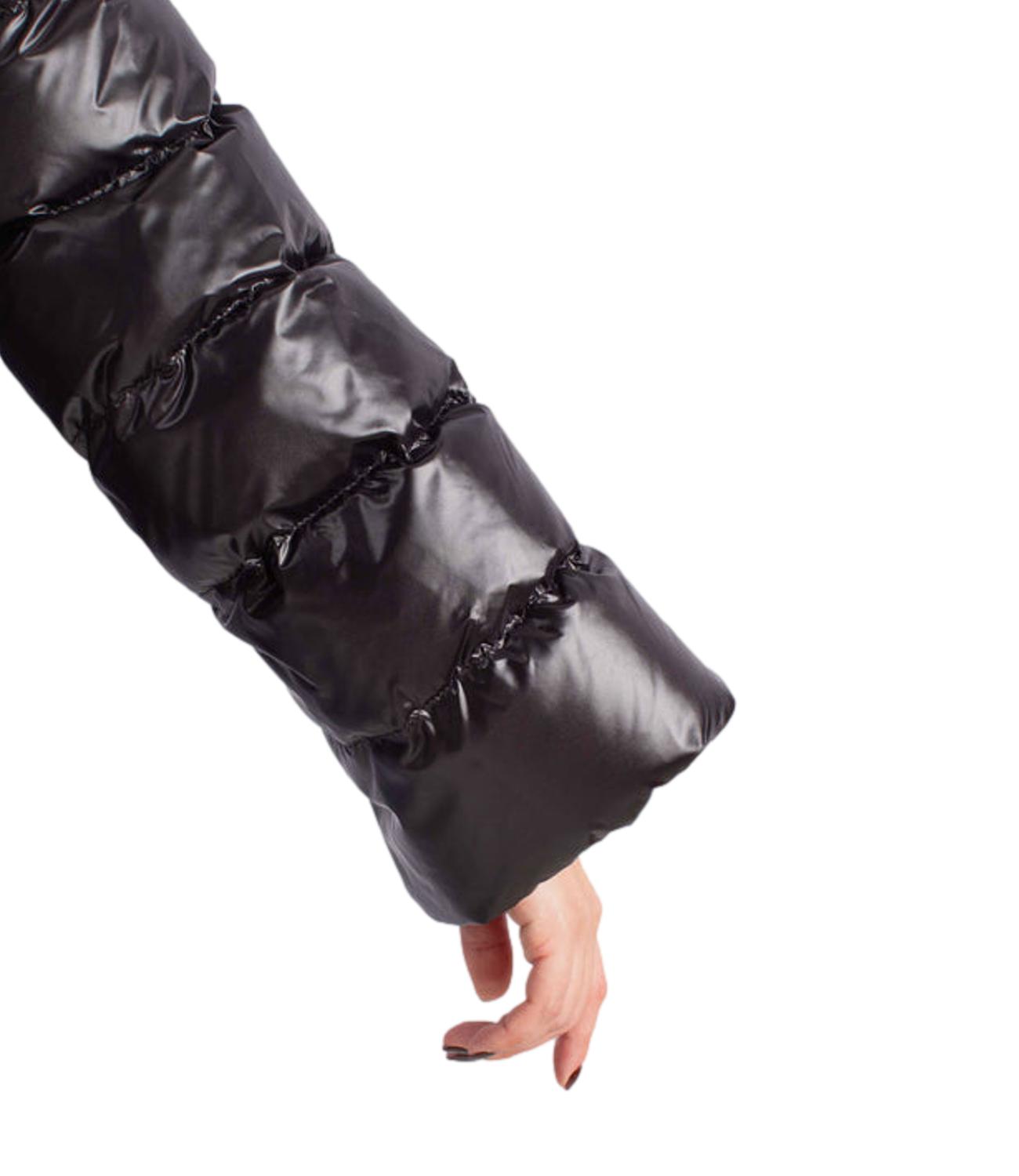 Piumino Lungo in Nylon nero