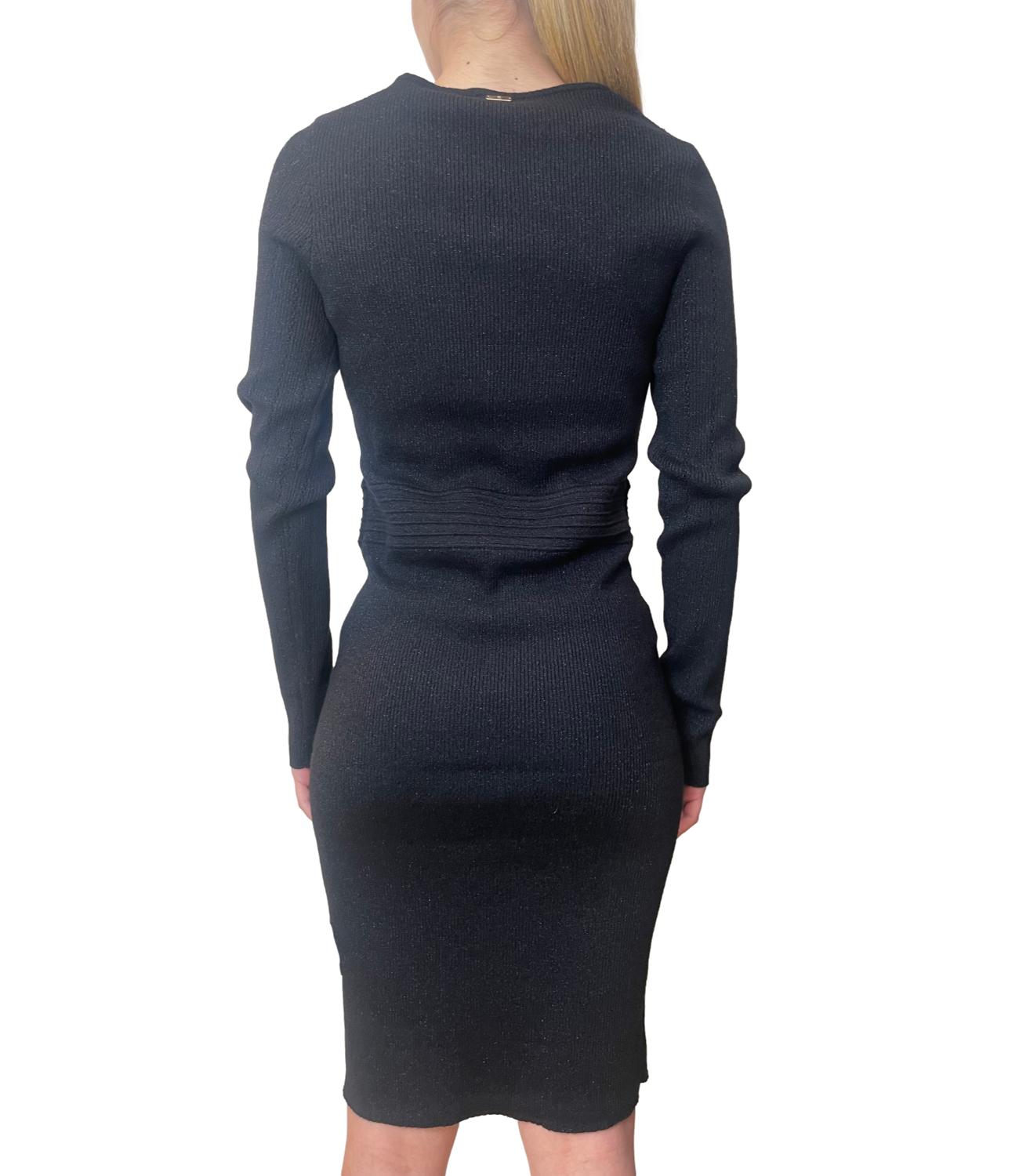 Fracomina Abito Lurex Nero Donna