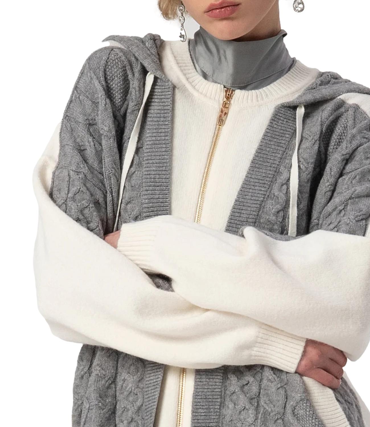 Fracomina Cardigan Crema/Grigio Donna
