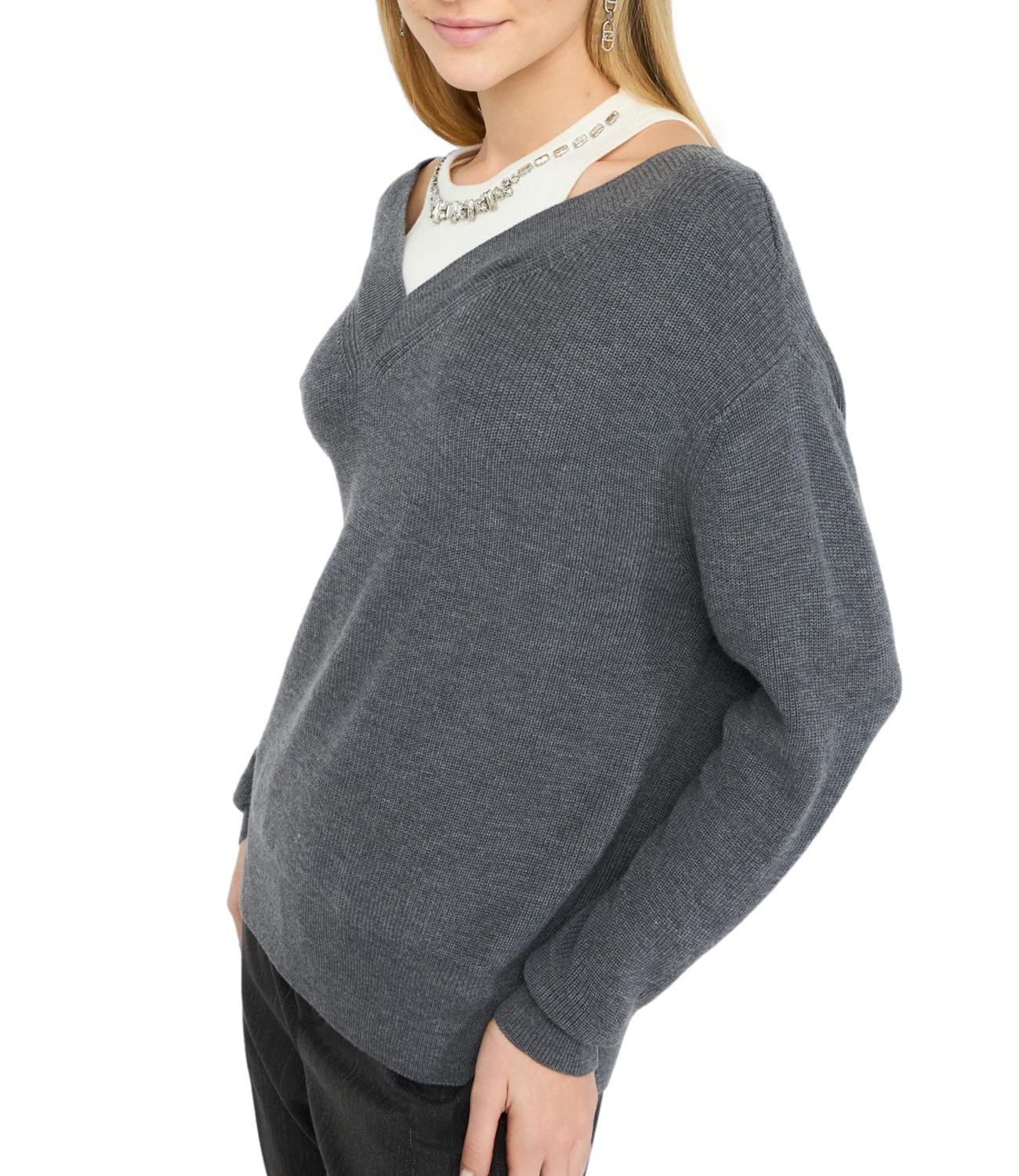 Liu Jo maglia grigia/bianca donna