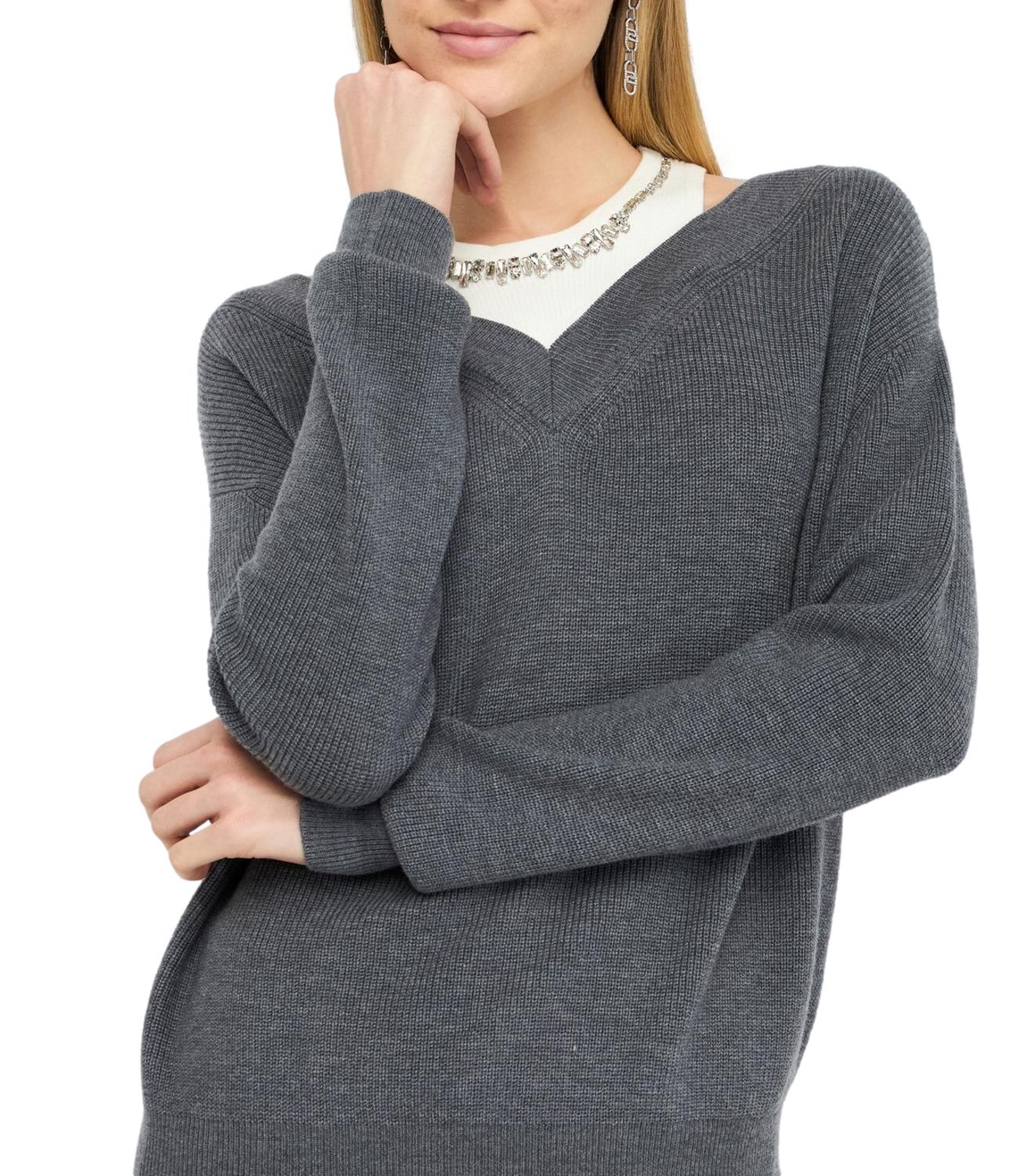 Liu Jo maglia grigia/bianca donna