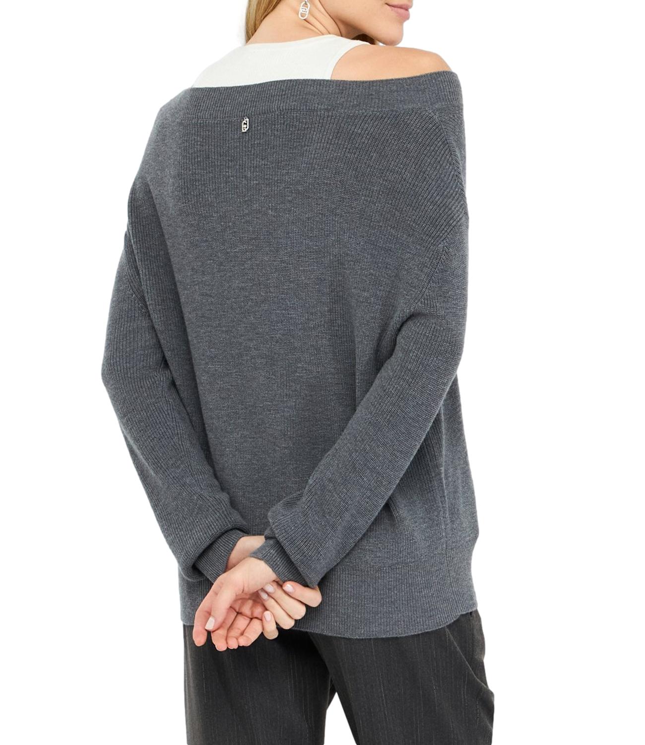 Liu Jo maglia grigia/bianca donna
