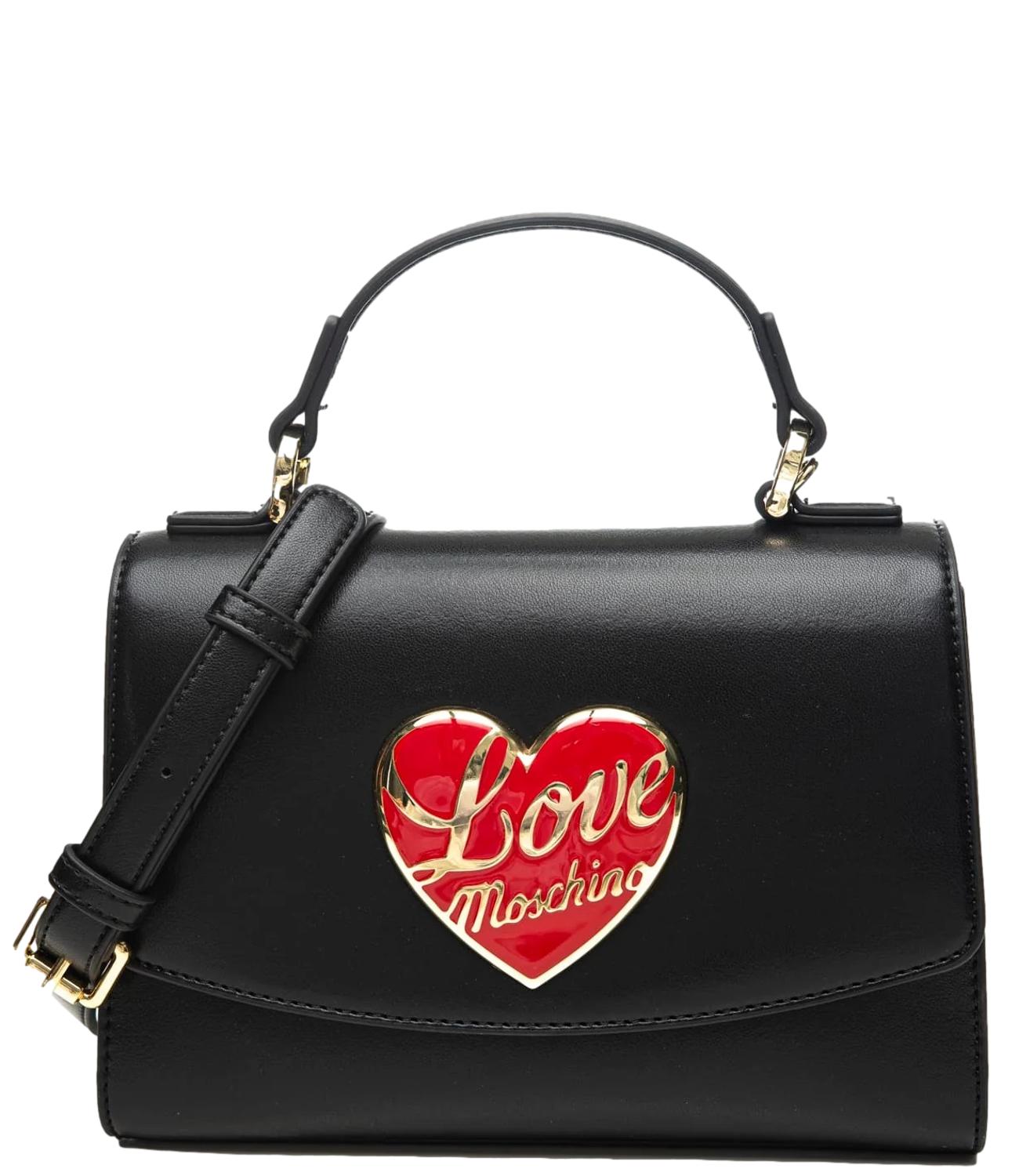 Love Moschino Borsa Hand Bag Heart Pu Nero Donna