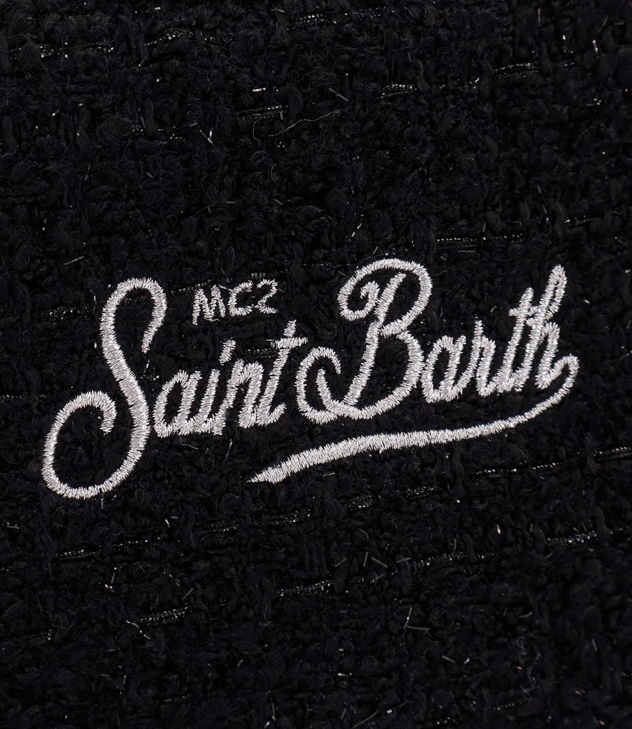 Mc2 Saint Barth Borsa Parisienne Tweed Nero Donna