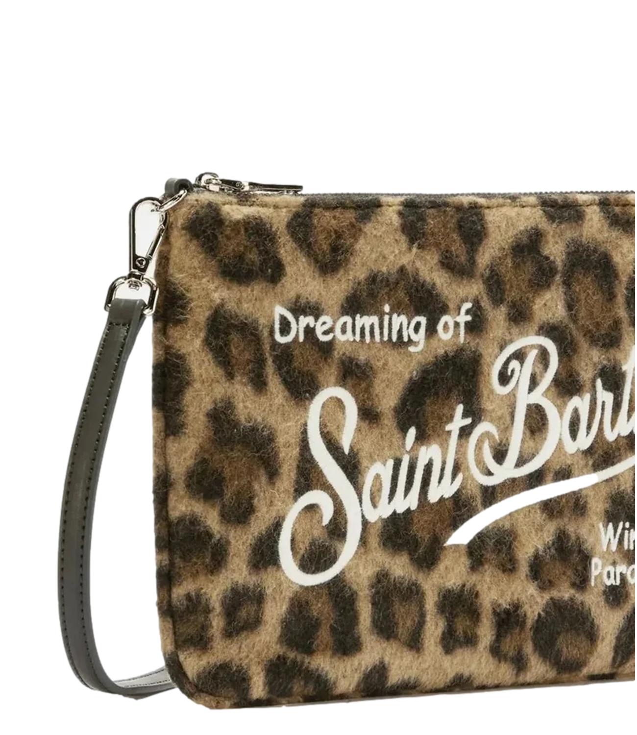 Mc2 Saint Barth Pochette Parisienne Mini Felt Leopardata Donna