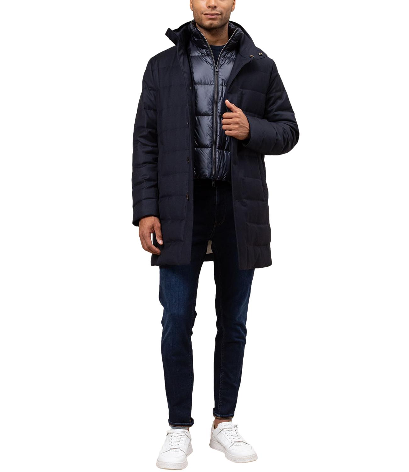 Giacca imbottita lunga uomo blu