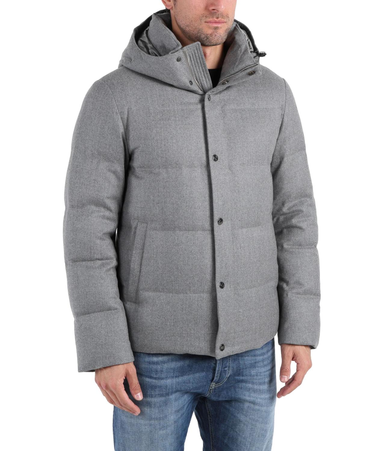 Montecore Piumino corto in panno di lana grigia