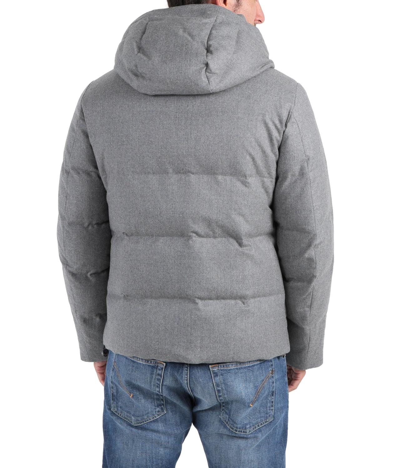 Montecore Piumino corto in panno di lana grigia