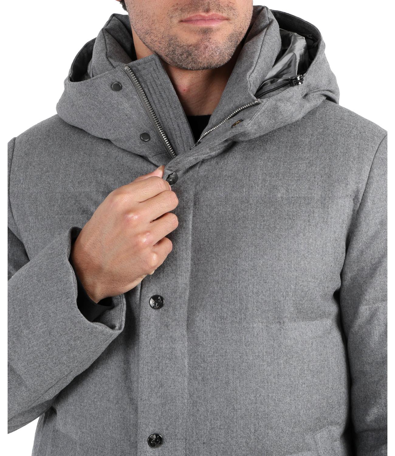 Montecore Piumino corto in panno di lana grigia