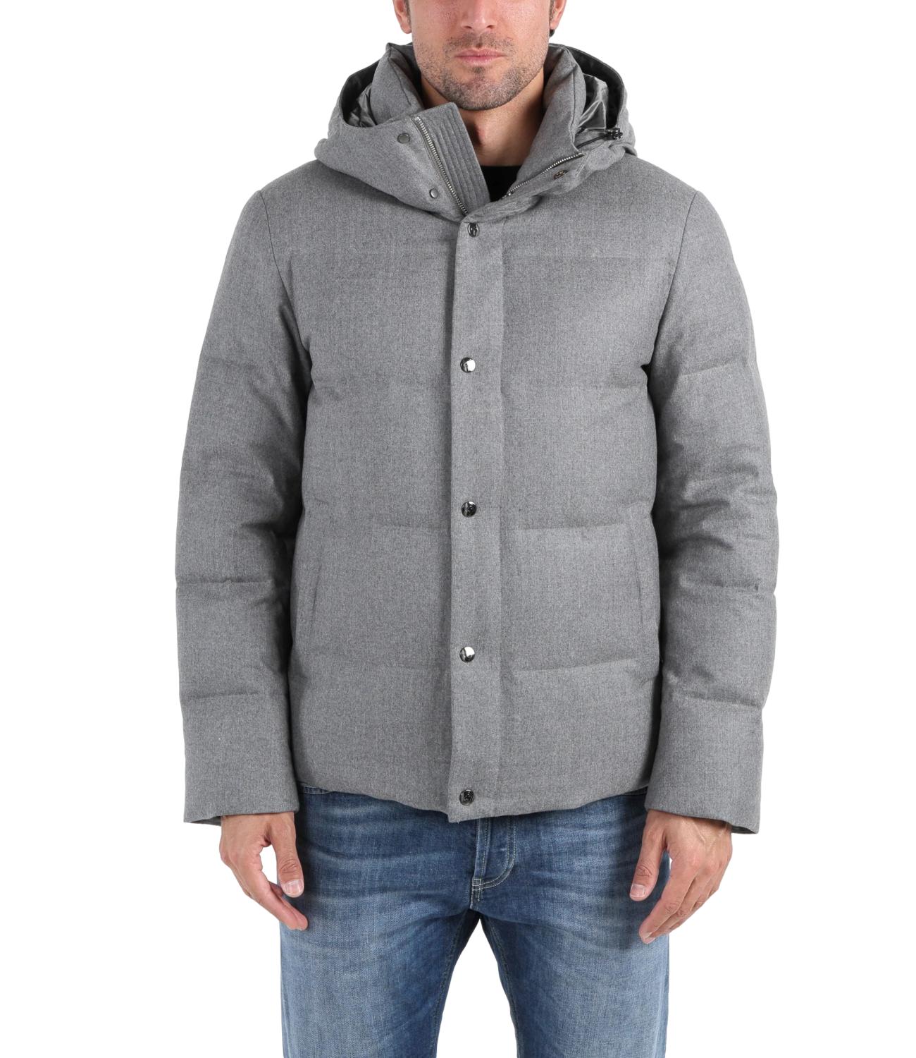 Montecore Piumino corto in panno di lana grigia