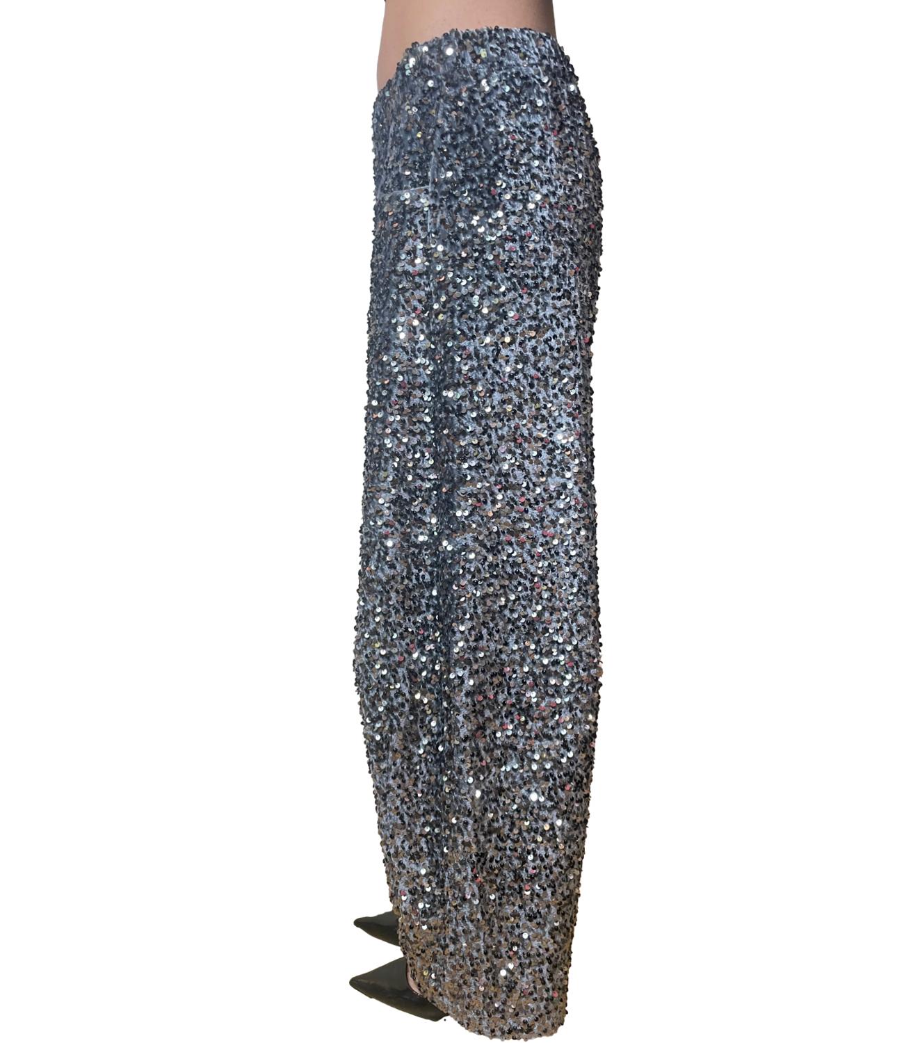 Motel Pantalone Paillettes Grigio Donna
