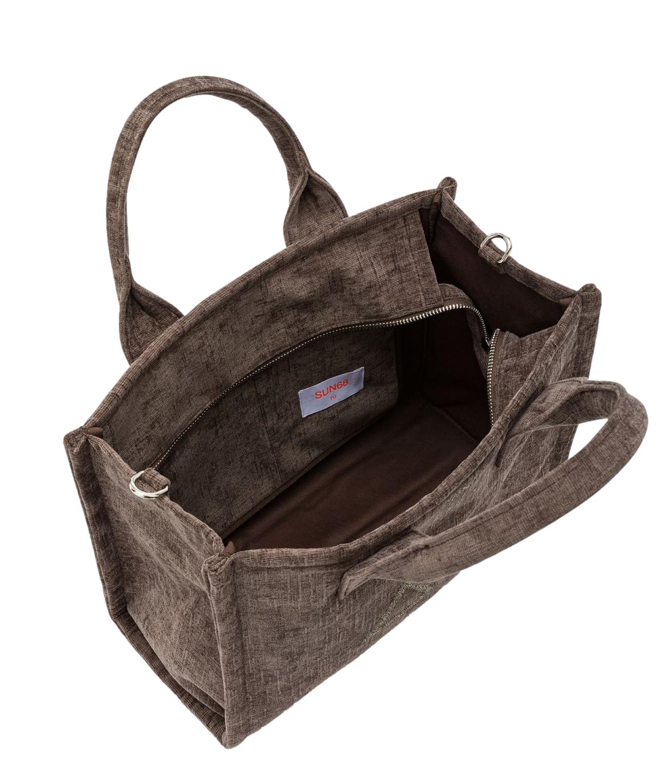 Sun68 Borsa CALI MIDI BACK VELVET Fango Donna