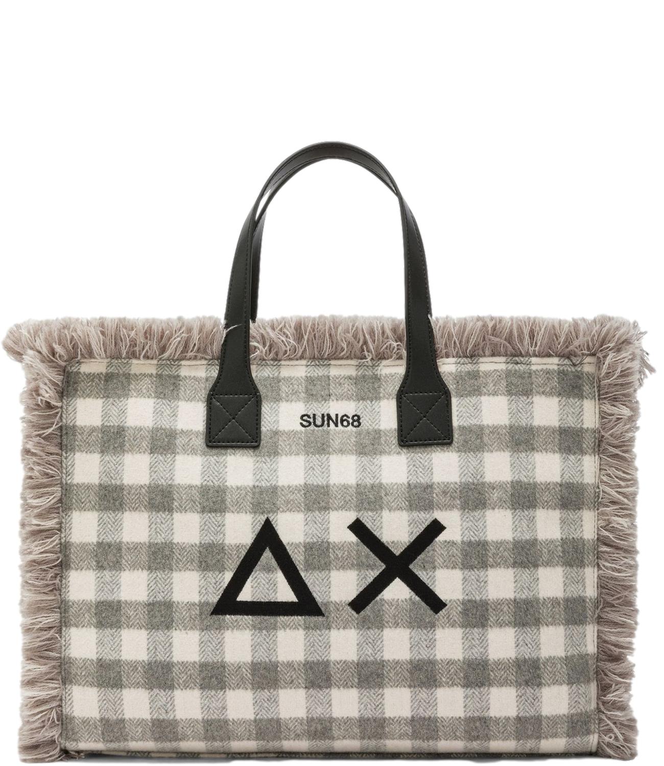 Sun68 CALI MIDI BAG TARTAN Grigio Medio