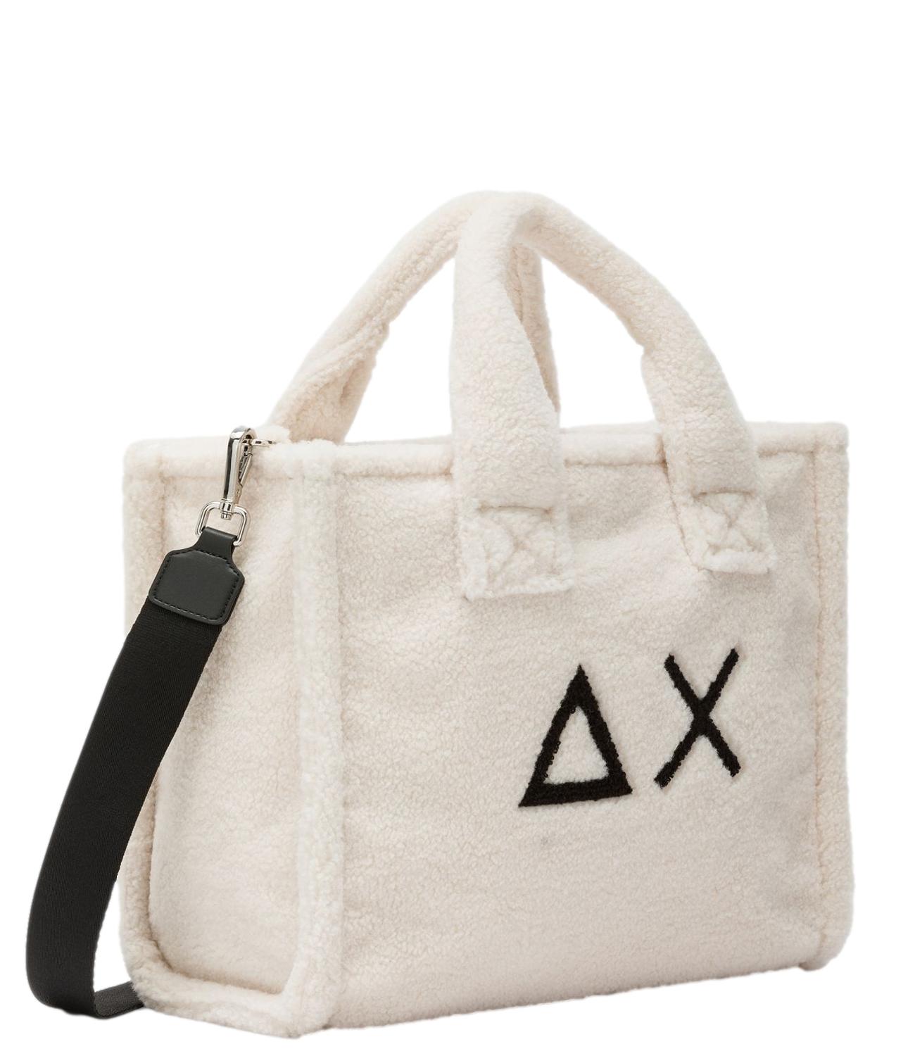 Sun68 CALI MIDI BAG TEDDY Bianco Panna Donna