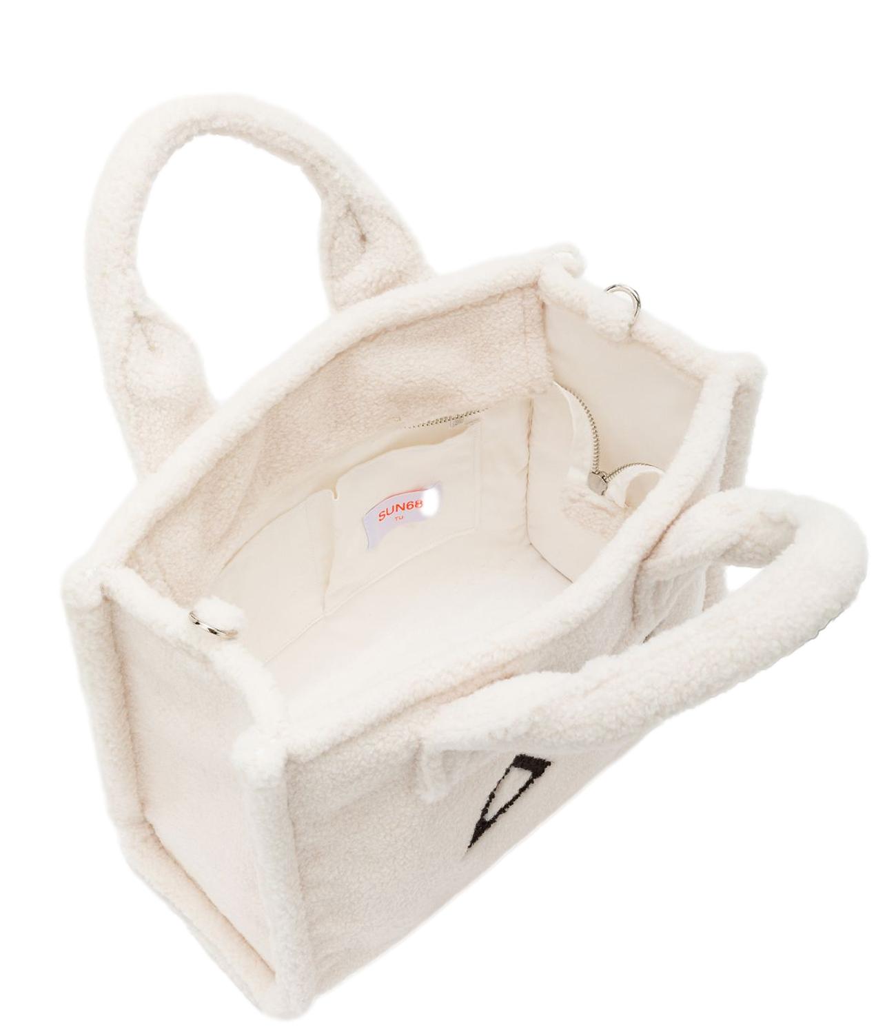 Sun68 CALI MIDI BAG TEDDY Bianco Panna Donna