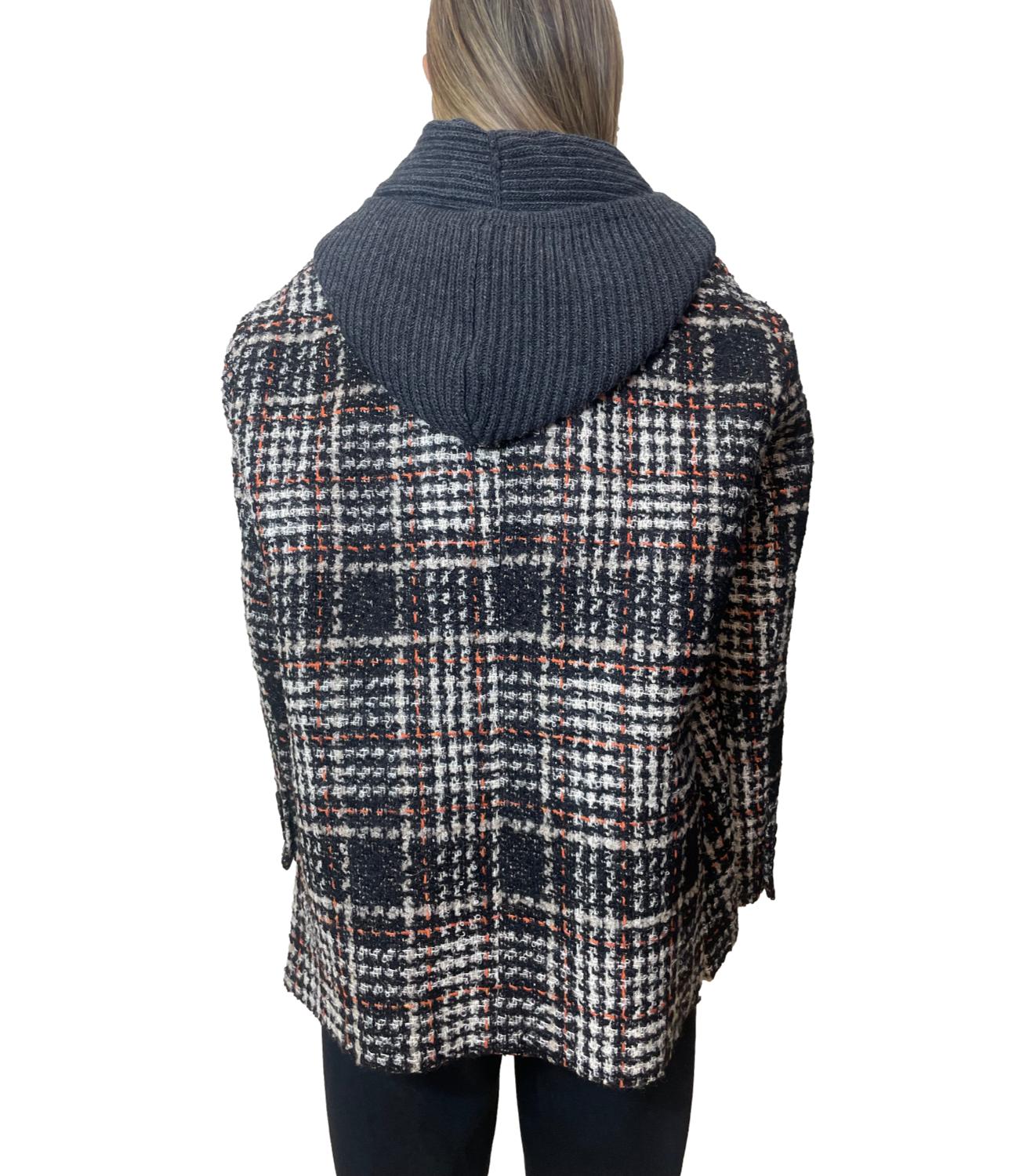 Vicolo Giacca Oversize Check Nero Donna