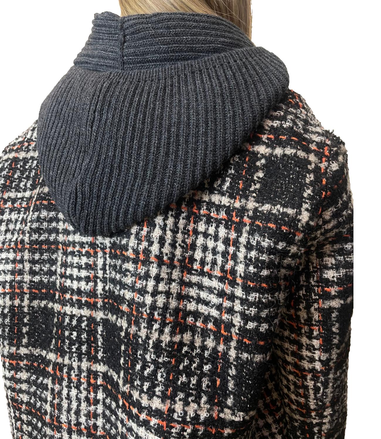 Vicolo Giacca Oversize Check Nero Donna